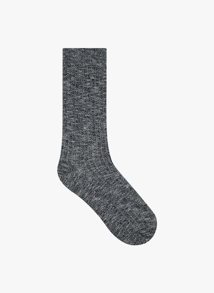 BLEUFORET Katoenen sokken met gevlamd effect | Grijs