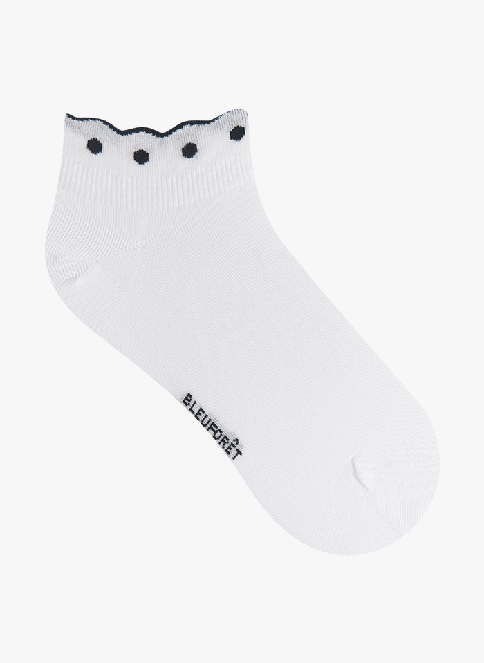BLEUFORET Sokken met stippenmotief - katoenblend | Wit
