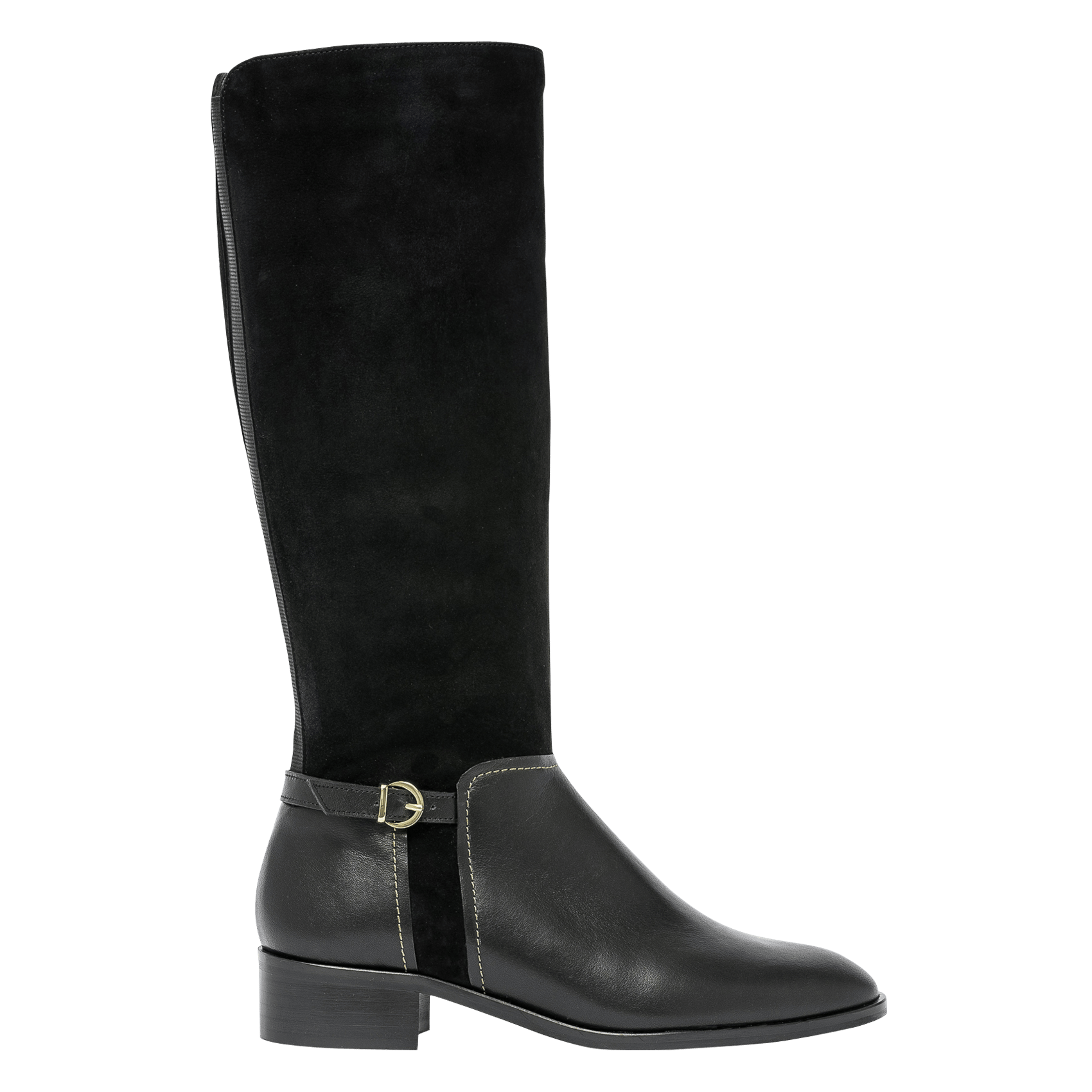 Sale Zwarte Laarzen Van Suède En Glad Leer Noir Bocage - Dames | Place des  Tendances