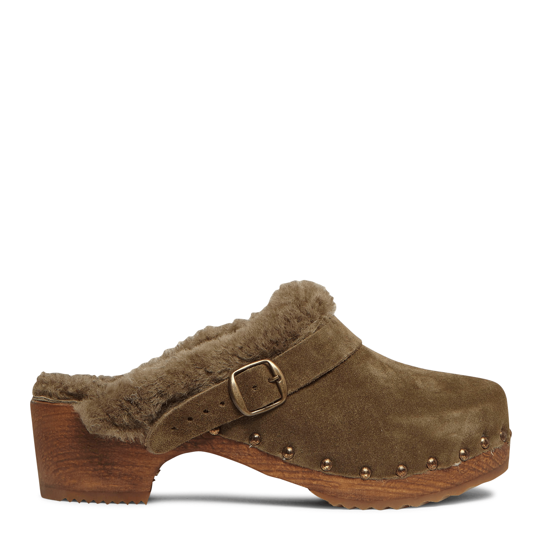 Gevoerde Klompen Met Hak Truffe + Kaki Bosabo - Dames | Place des Tendances