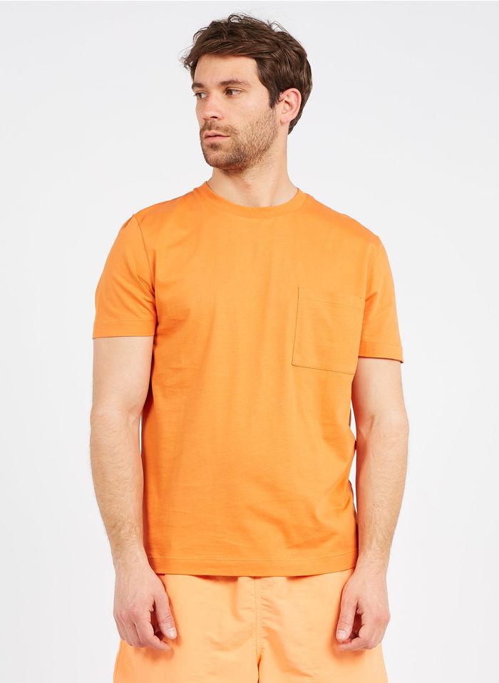 BRUMMELL Regular-fit, katoenen T-shirt met ronde hals | Oranje