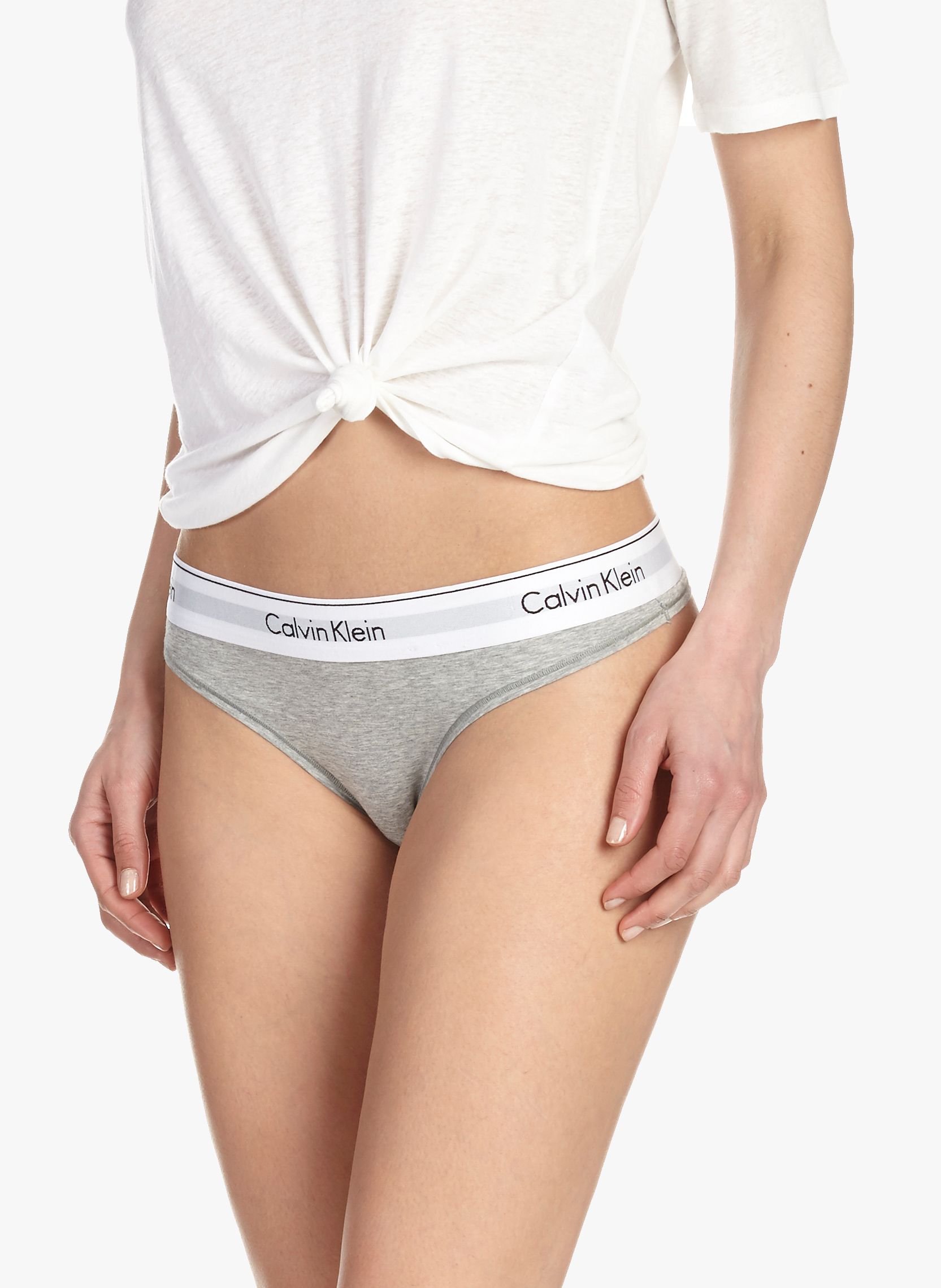 contrast diamant band Katoenen String Grey Calvin Klein Underwear - Dames | Place des Tendances