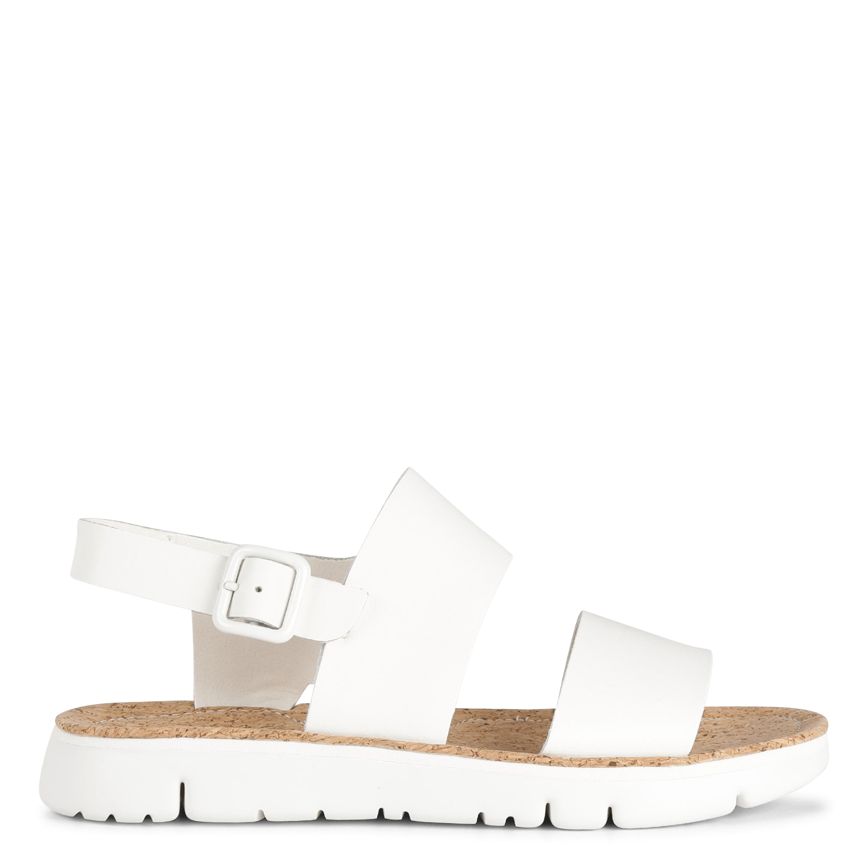 Platte, Leren Sandalen White Natural Camper - Dames | Place des Tendances