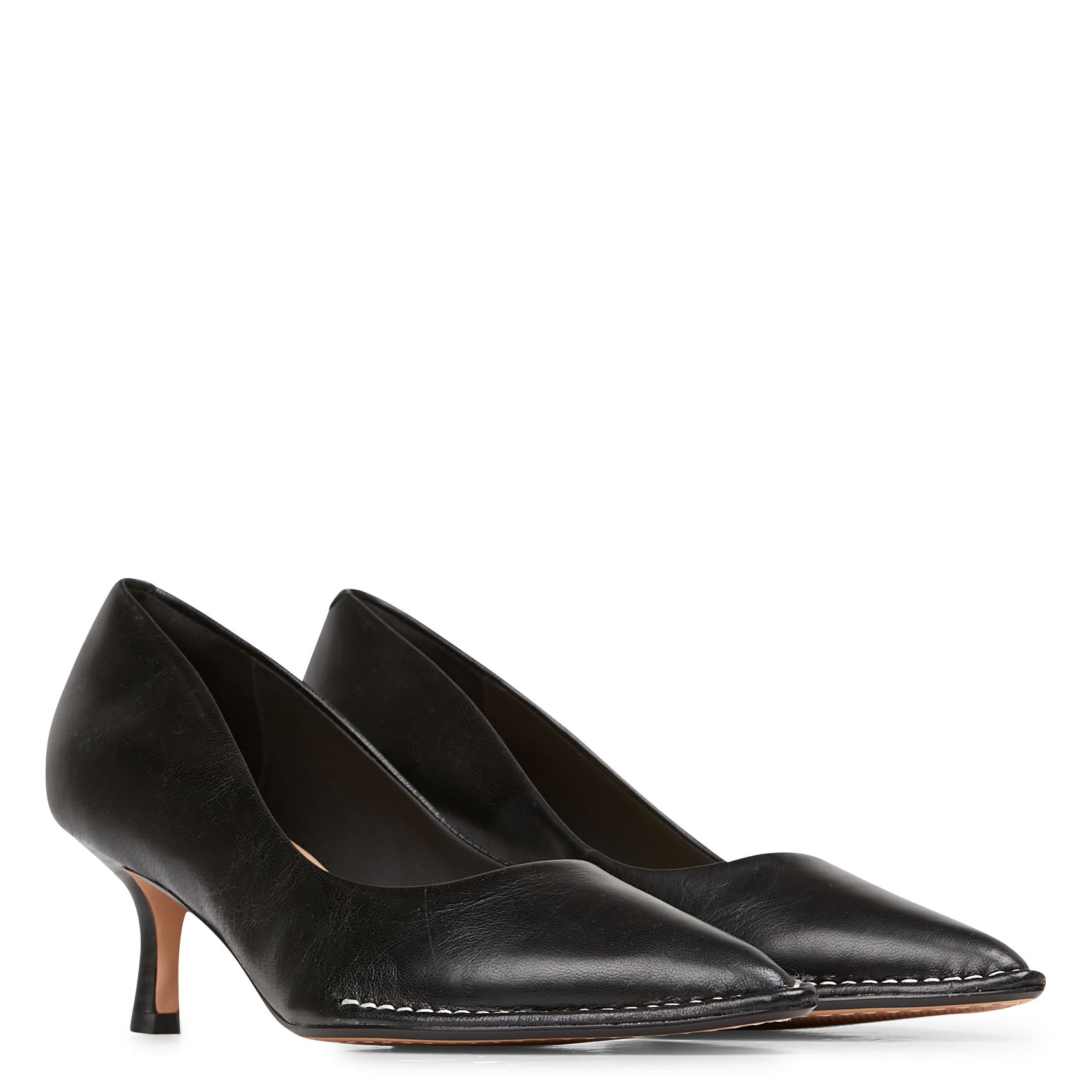 clarks black leather pumps