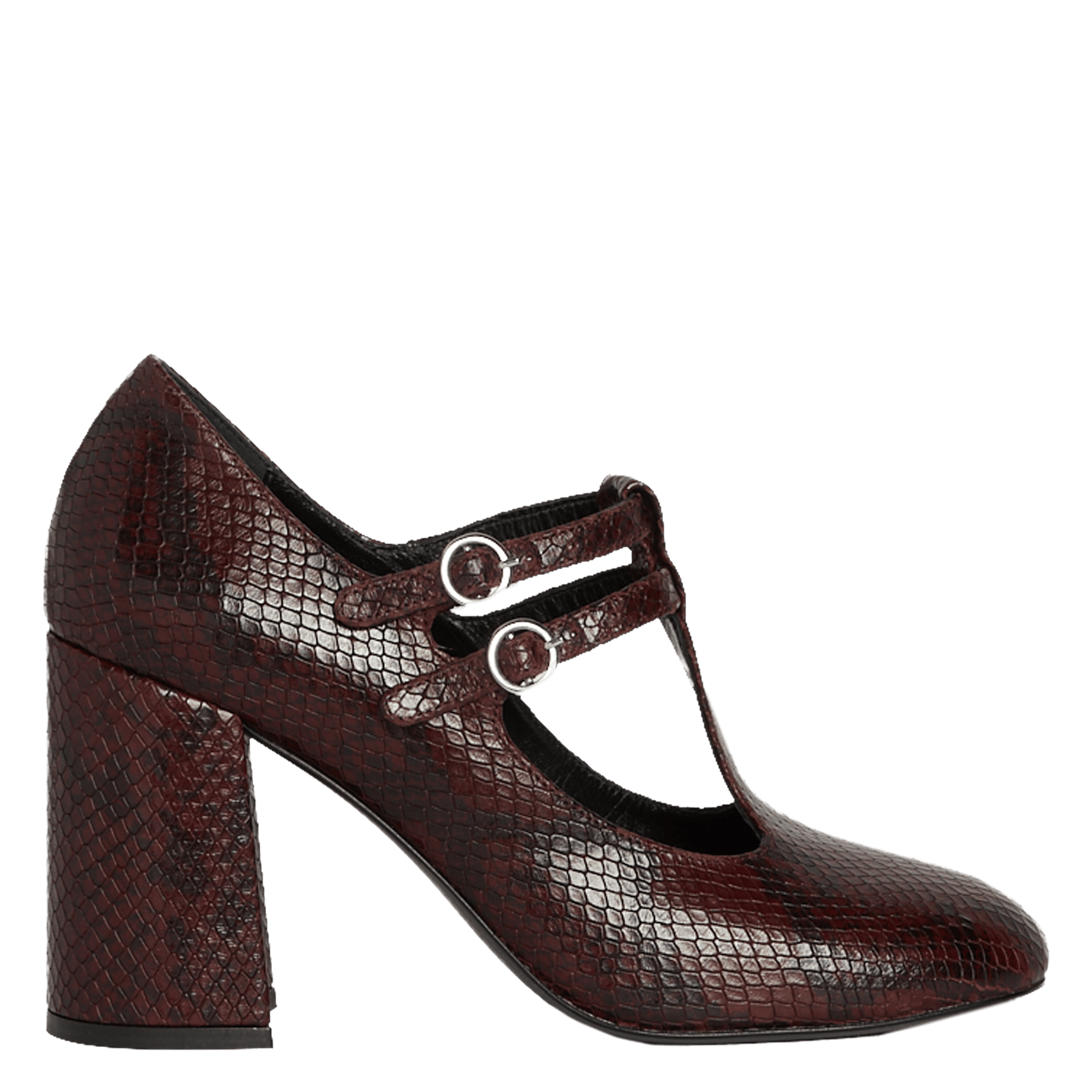 Leren Pumps Met Slangenmotief Bordeau Claudie Pierlot - Dames | Place des  Tendances