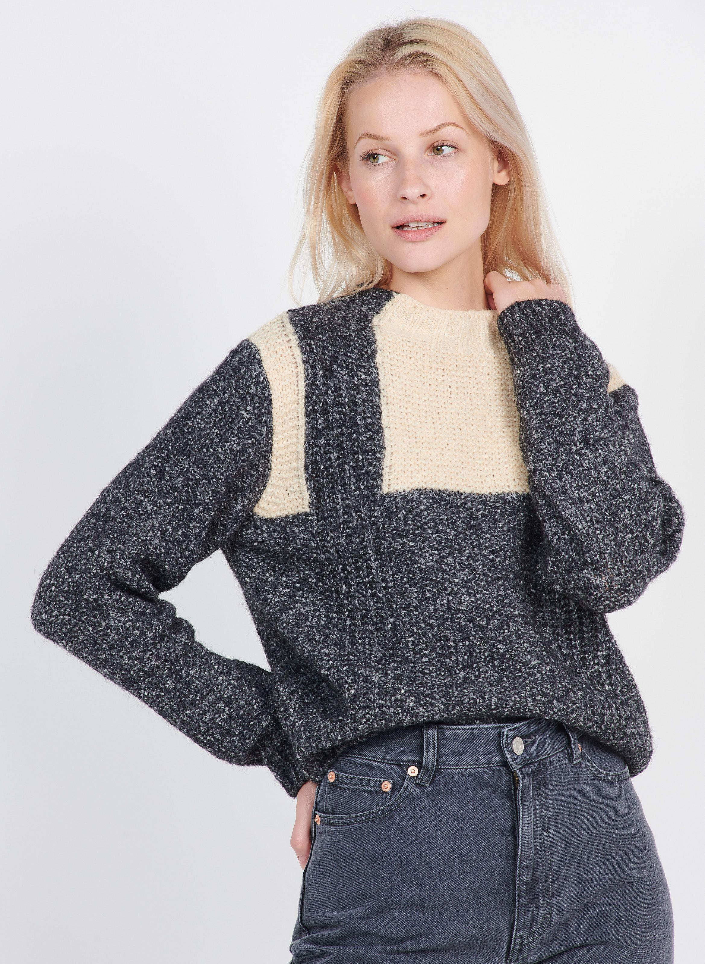 Closed Wollen trui lichtgrijs gestippeld casual uitstraling Mode Sweaters Wollen truien 