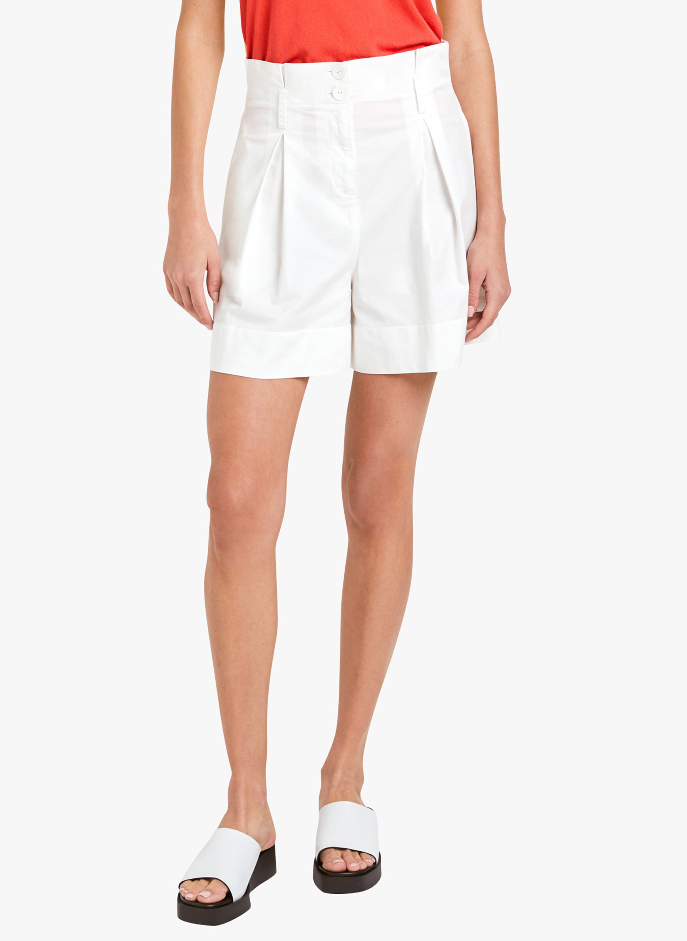 Bermuda Van Gemengde Lyocell Met Hoge Taille Blanc Cop.copine - Dames |  Place des Tendances