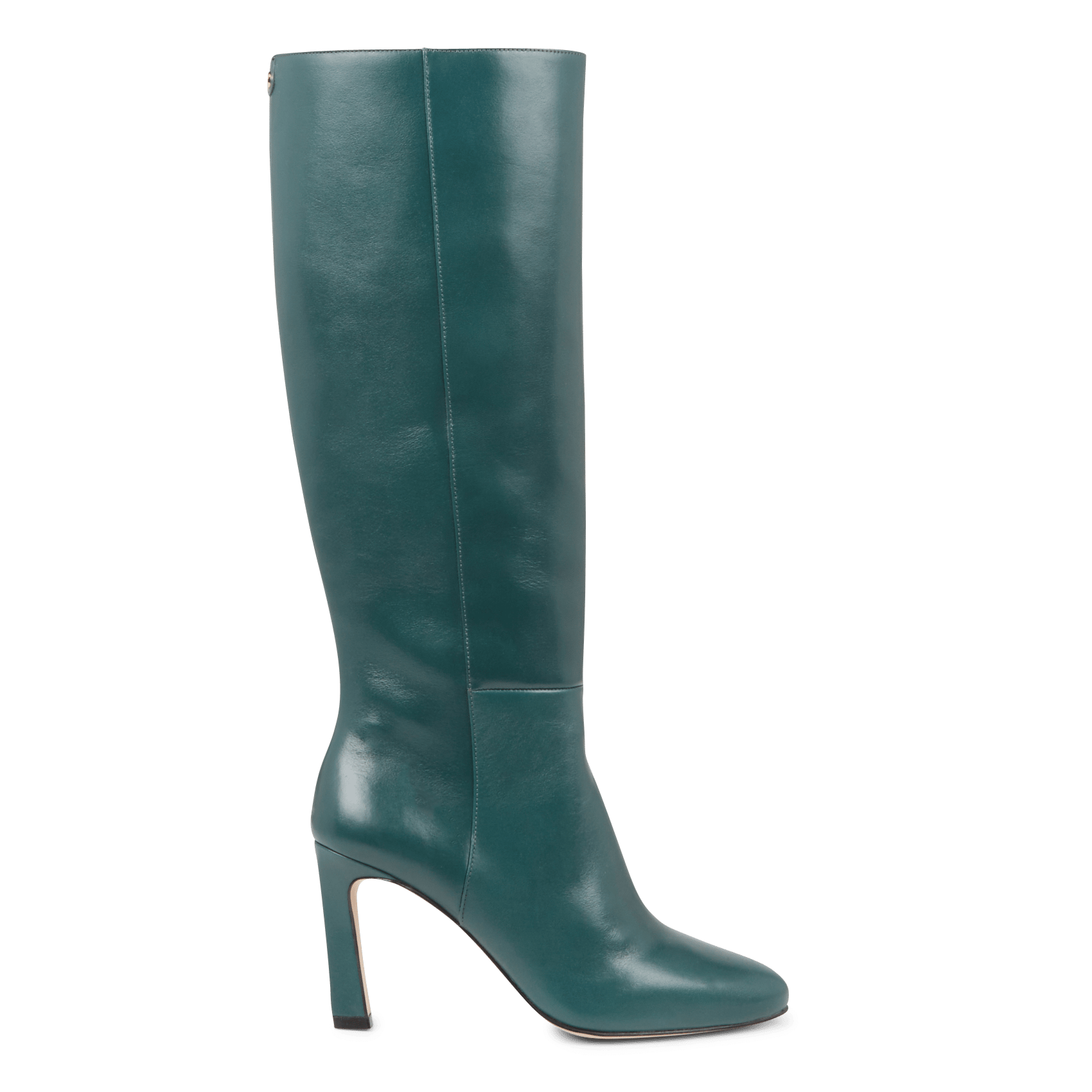 Cognac hoge leren laarzen met hak