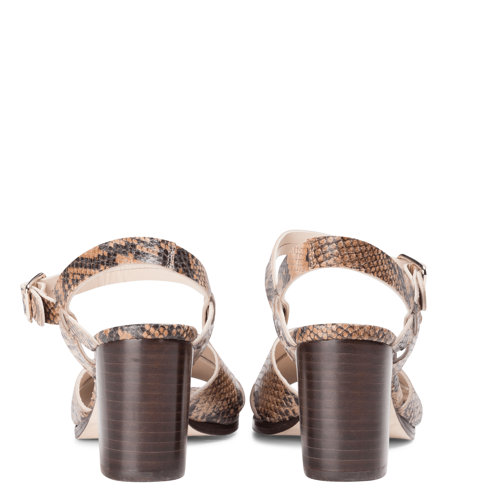 Sale Leren Sandalen Met Print En Hakken Naturel Day Off - Dames | Place des  Tendances