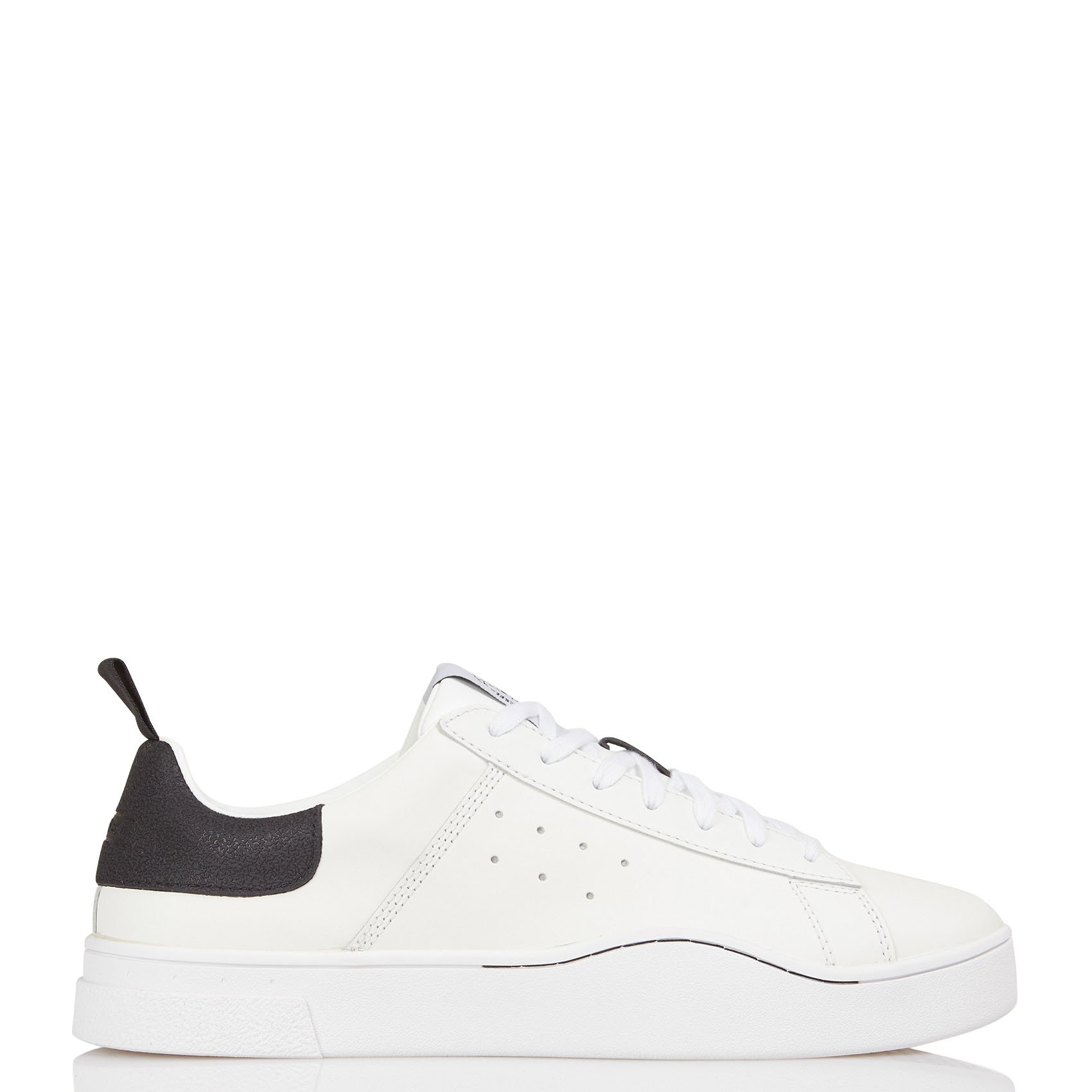 Sale Lage Sneakers Met Contrasterend Inzetstuk Van Leer 014 - Black/white  Diesel - Heren | Place des Tendances