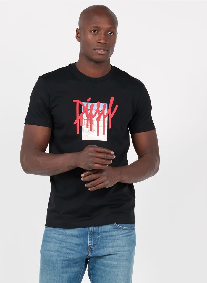 DIESEL Regular-fit, katoenen T-shirt met ronde hals Zwart