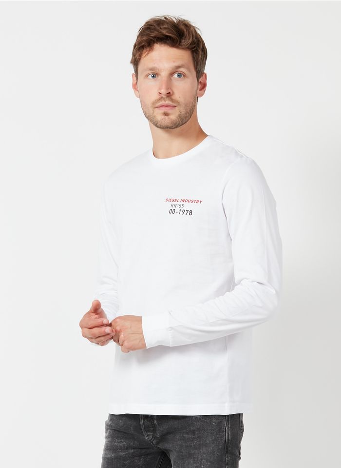 DIESEL Regular-fit, katoenen T-shirt met zeefdruk Wit