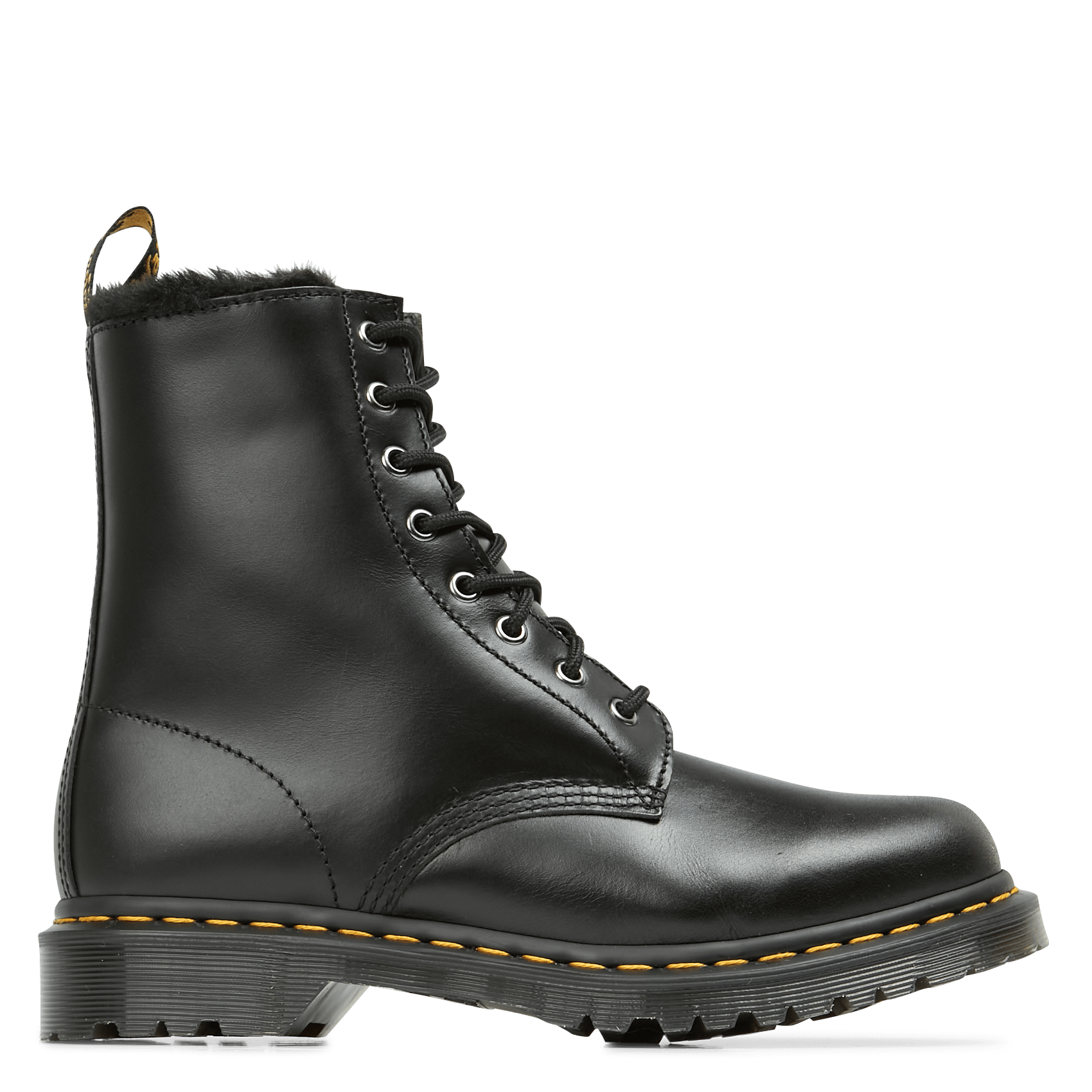 Leren Dr. Martens Met Voering Van Imitatiebont Dark Grey Atlas Dr. Martens  - Dames | Place des Tendances
