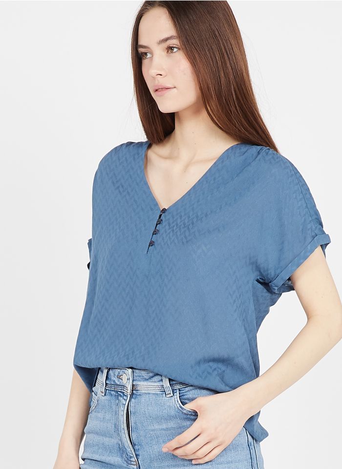EKYOG T-shirt met V-hals | Blauw