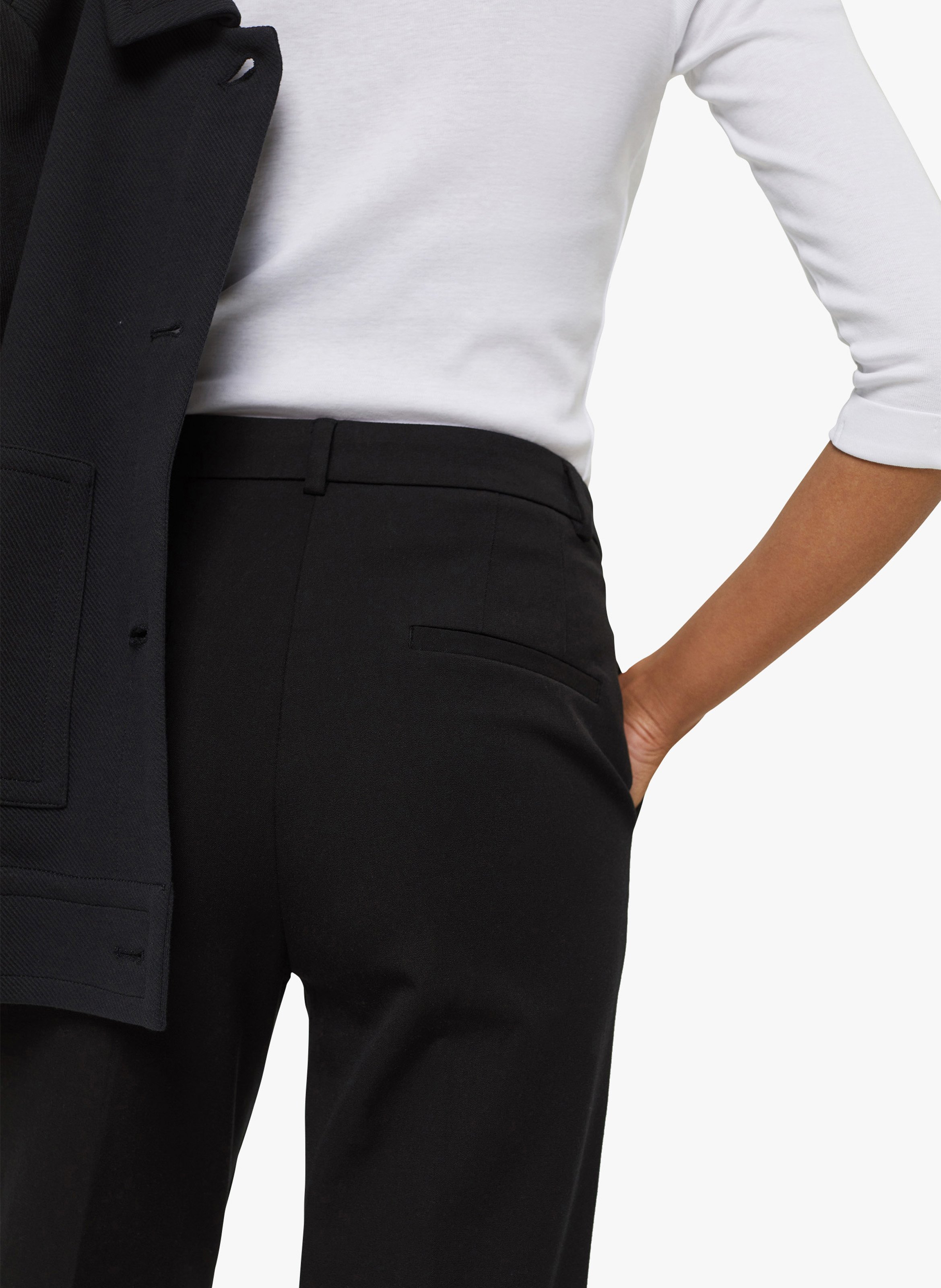 Sale Rechte Broek Met Hoge Taille - Katoenblend Black Esprit - Dames |  Place des Tendances