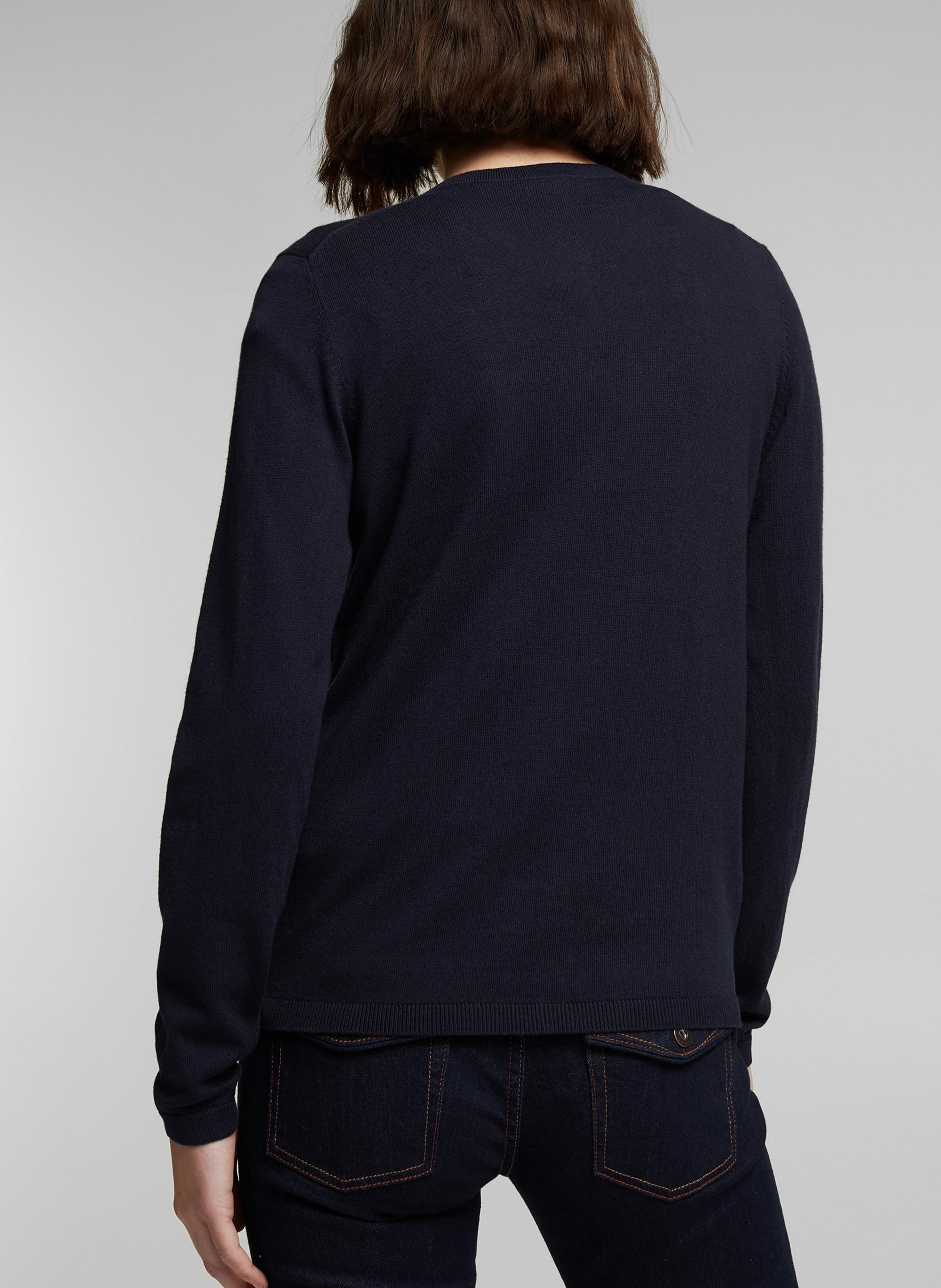 Sale Vest Met Ronde Hals En Knopen - Katoenblend Navy Esprit - Dames |  Place des Tendances