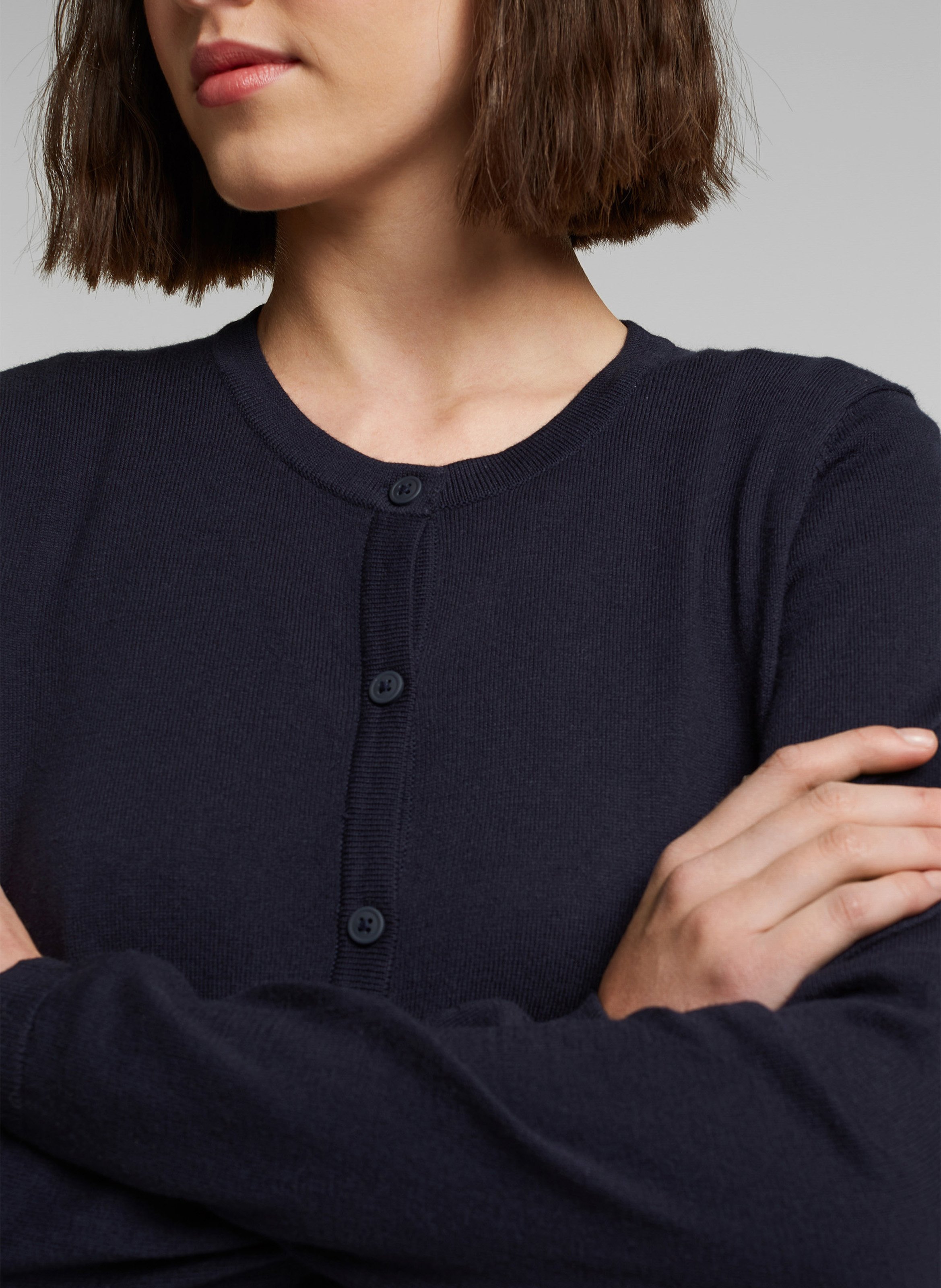 Sale Vest Met Ronde Hals En Knopen - Katoenblend Navy Esprit - Dames |  Place des Tendances