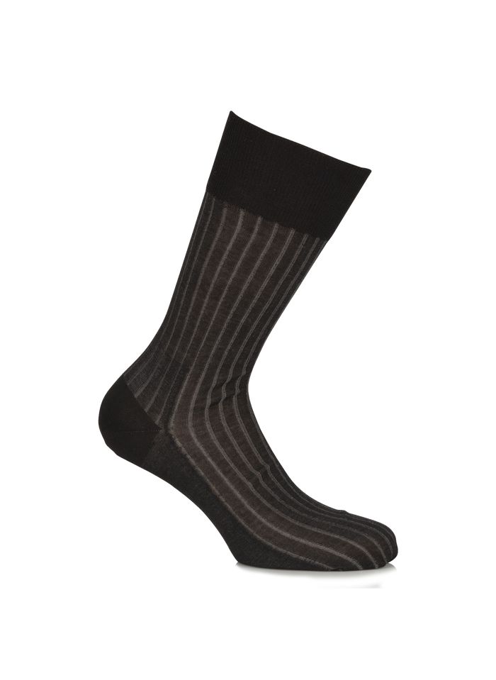 FALKE Geribde katoenen sokken van fil décosse | Grijs