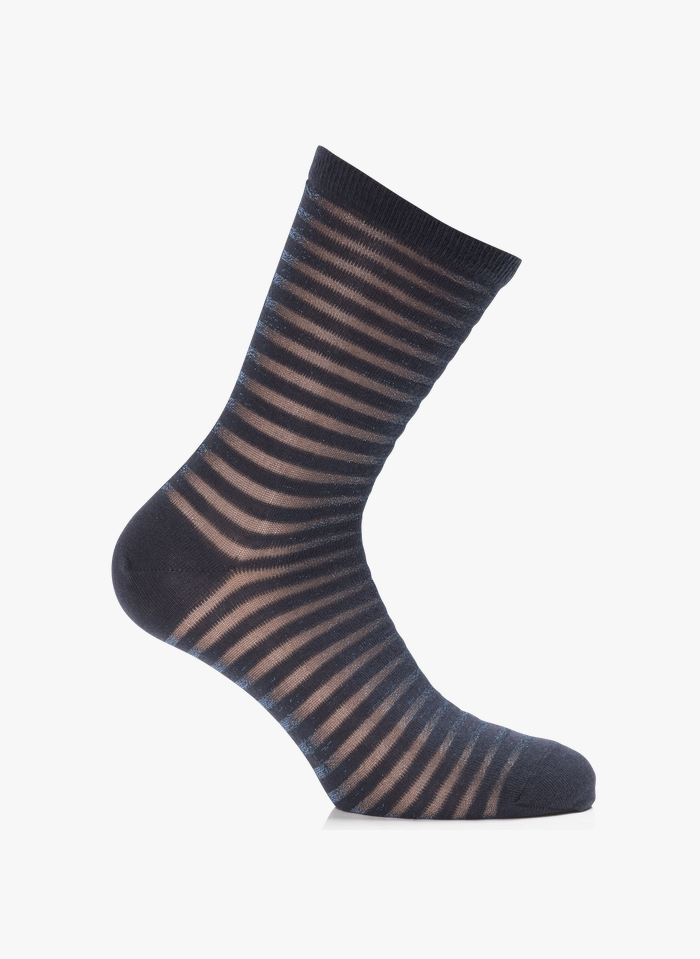 FALKE Gestreepte sokken met glansdraad | Blauw