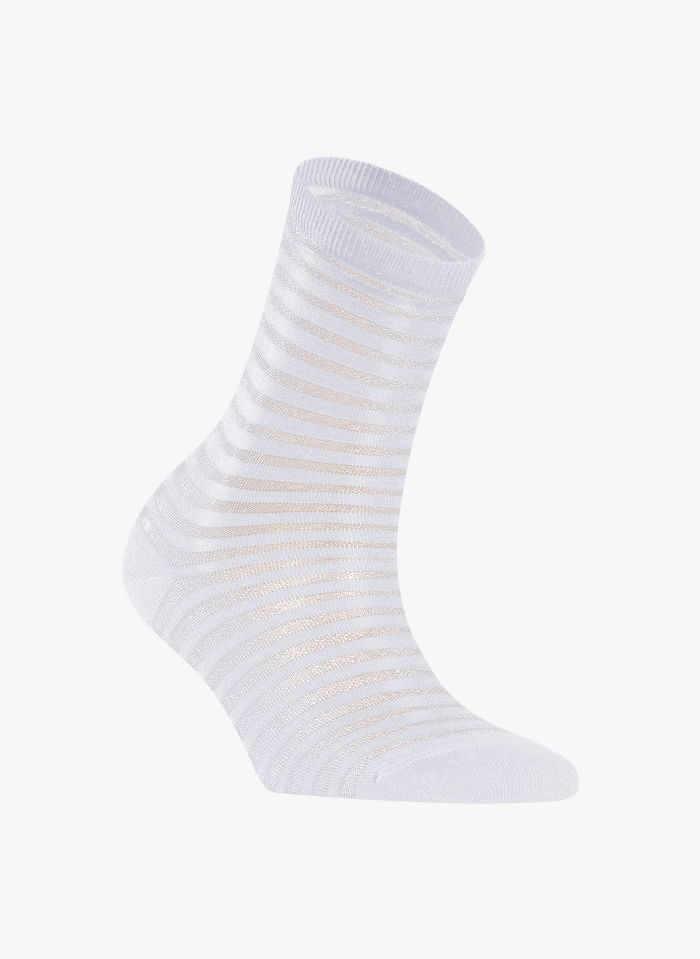 FALKE Gestreepte sokken met glansdraad | Wit