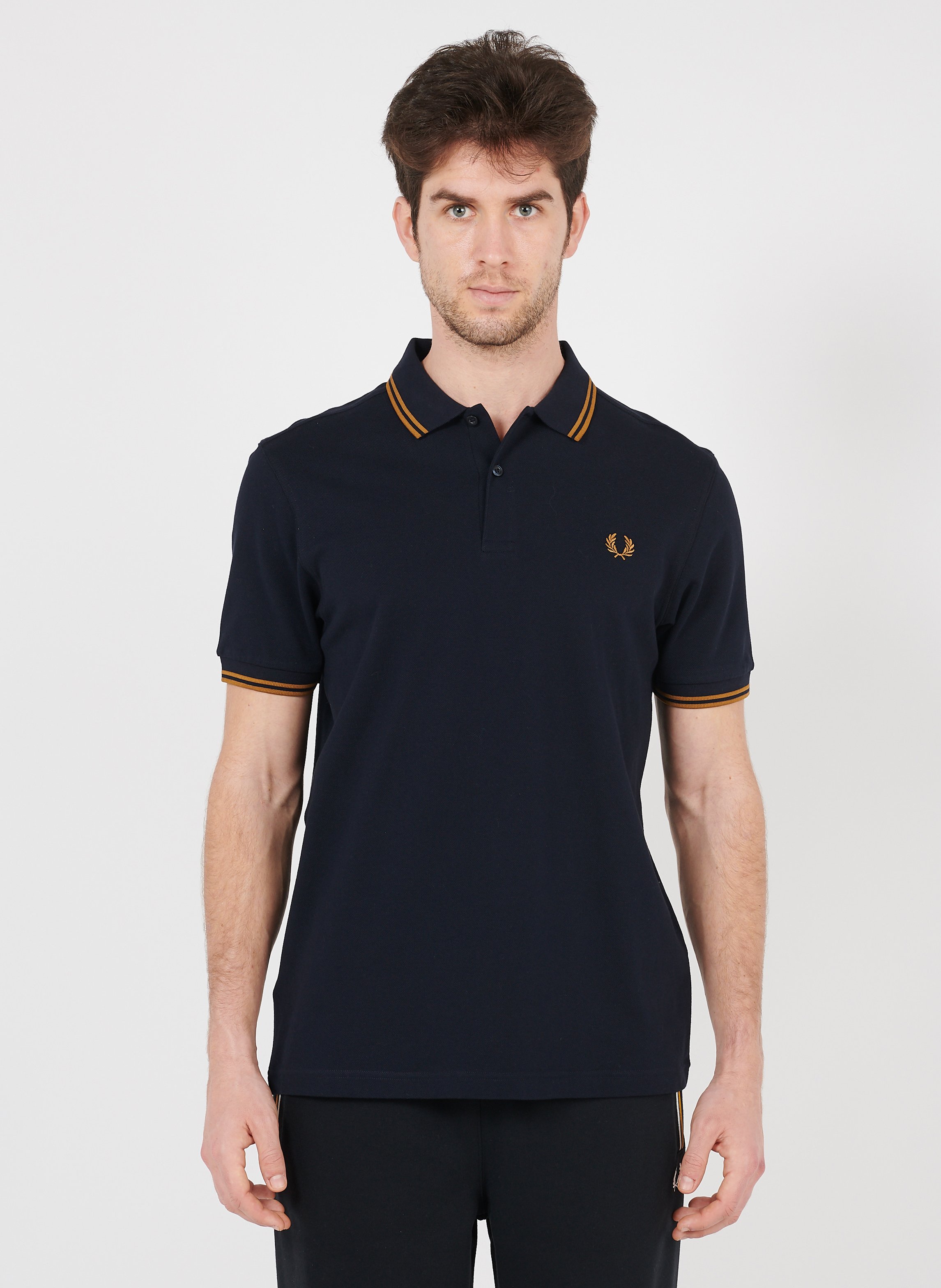 Sale Regular-fit Polo Van Piquékatoen Nvy/drk Caramel Fred Perry - Heren |  Place des Tendances