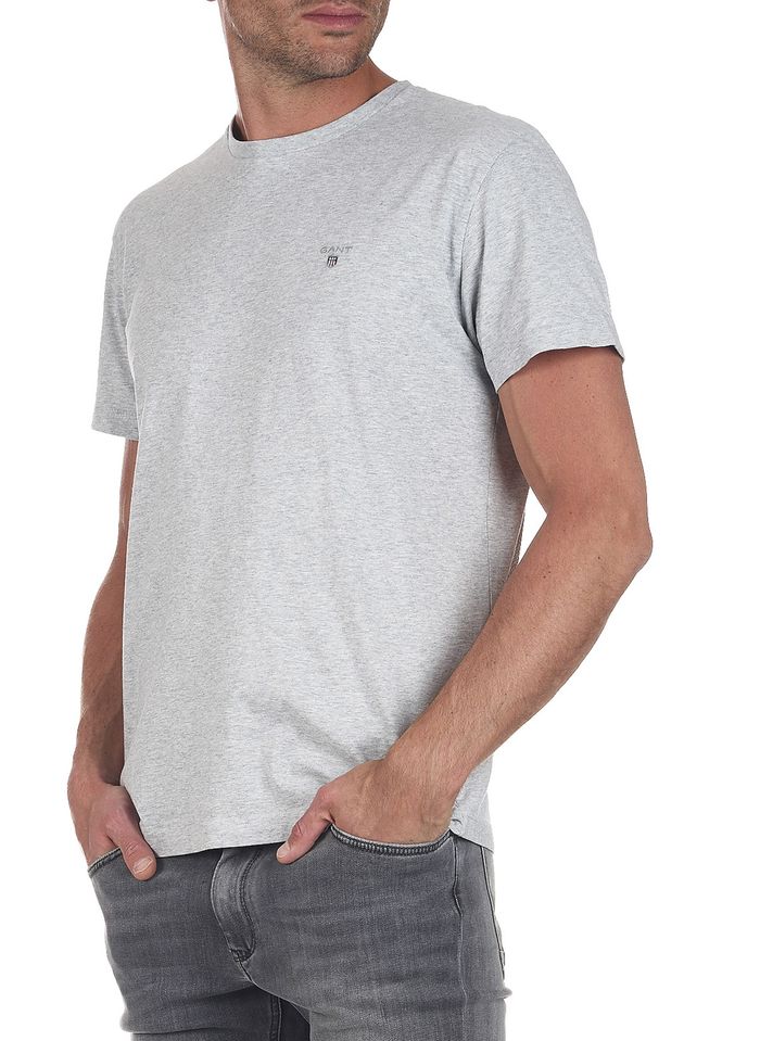 GANT Regular-fit, katoenen T-shirt met ronde hals | Grijs