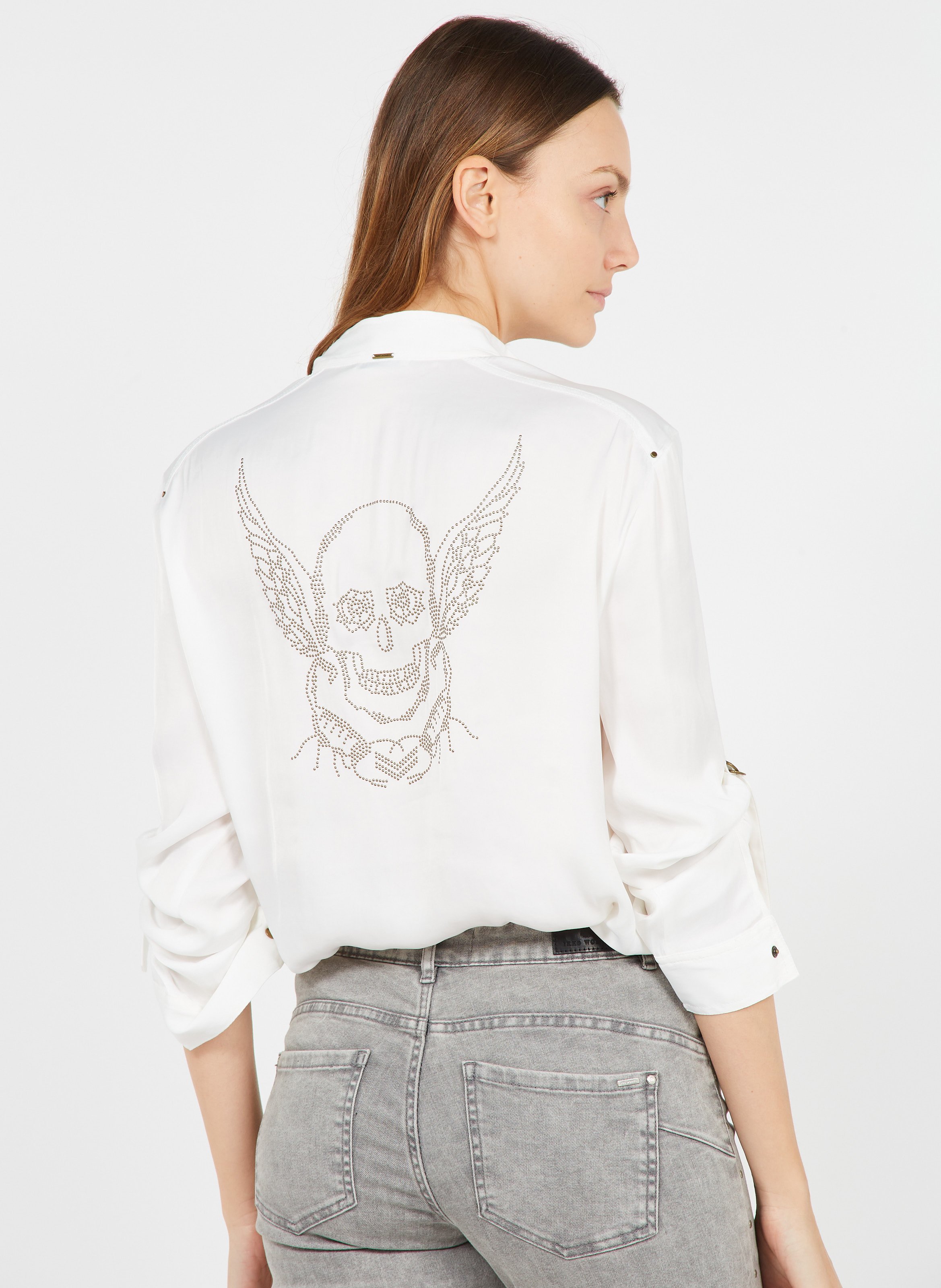 witte blouse met studs