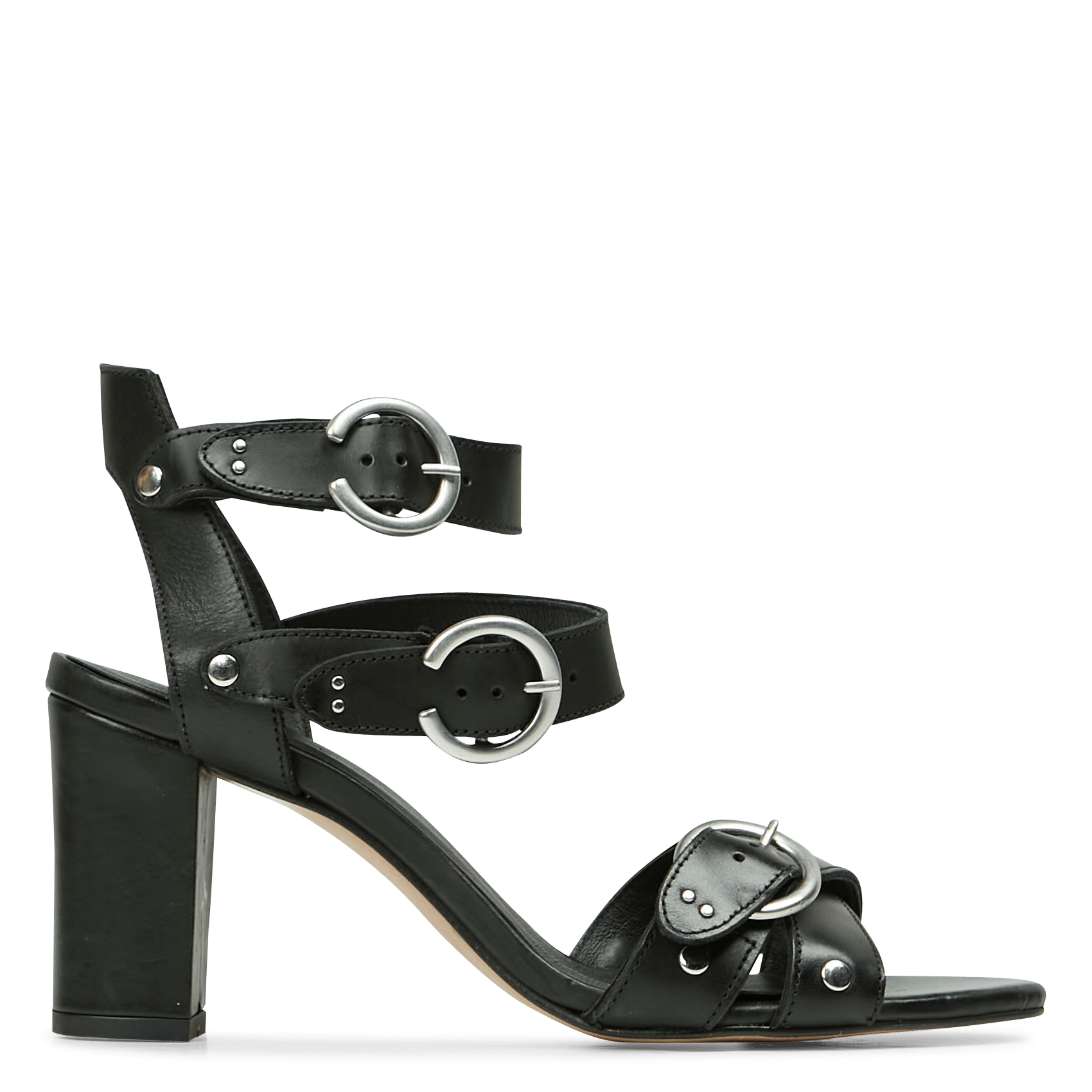 Leren Sandalen Met Hak Noir Ikks - Dames | Place des Tendances