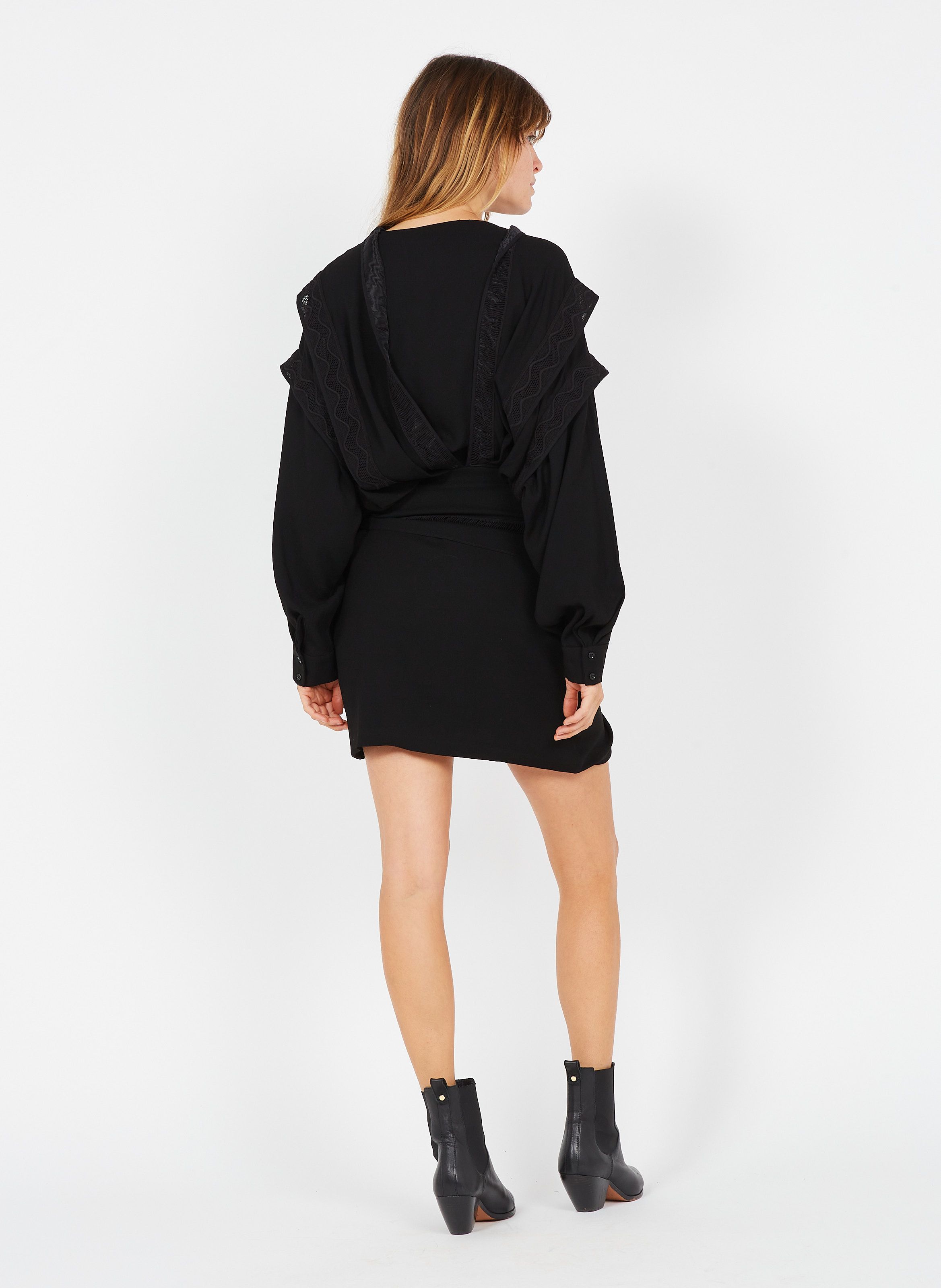 Korte Jurk Met Overslaghals Black Iro - Dames | Place Des Tendances