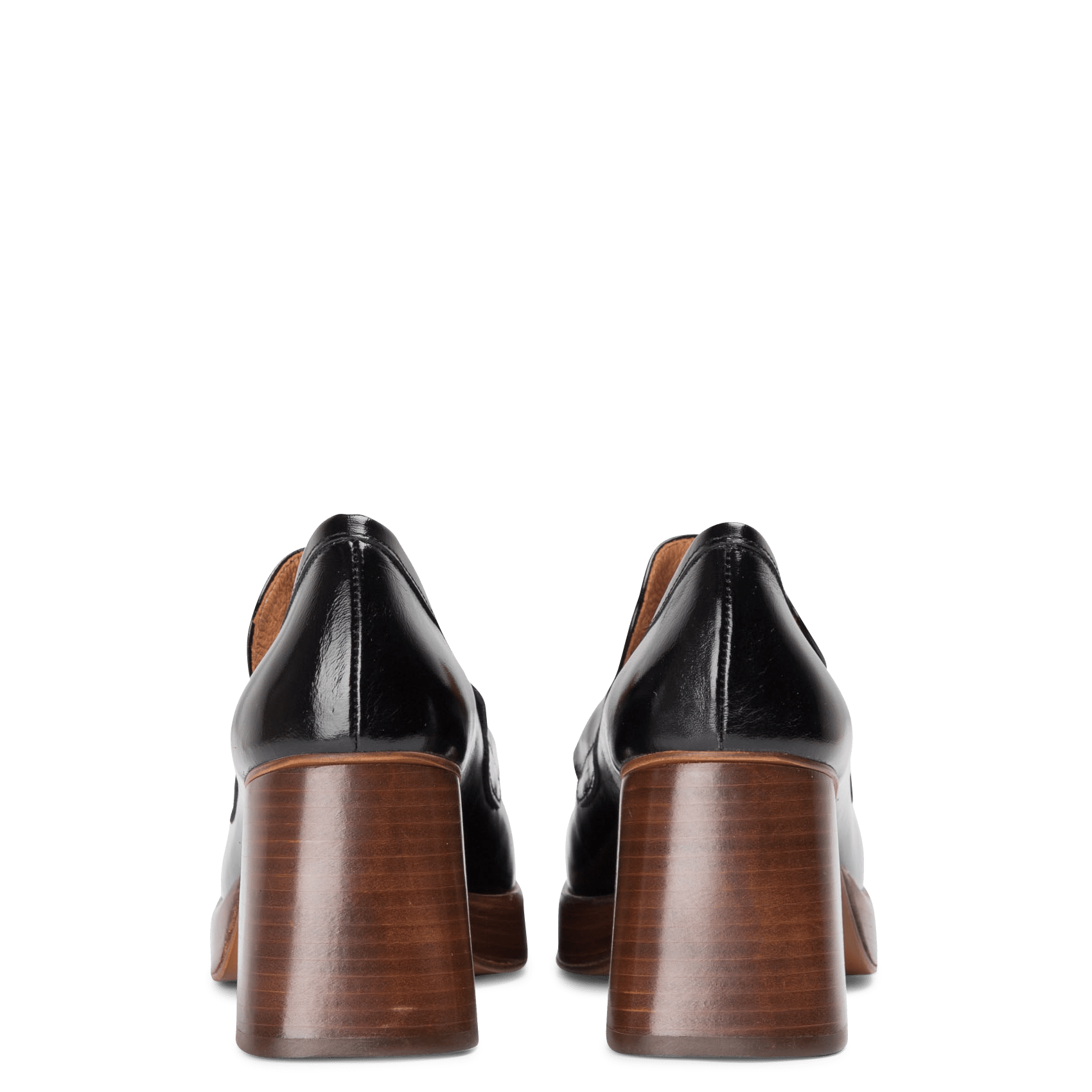 Lakleren Mocassins Met Hak Noir Jonak - Dames | Place des Tendances