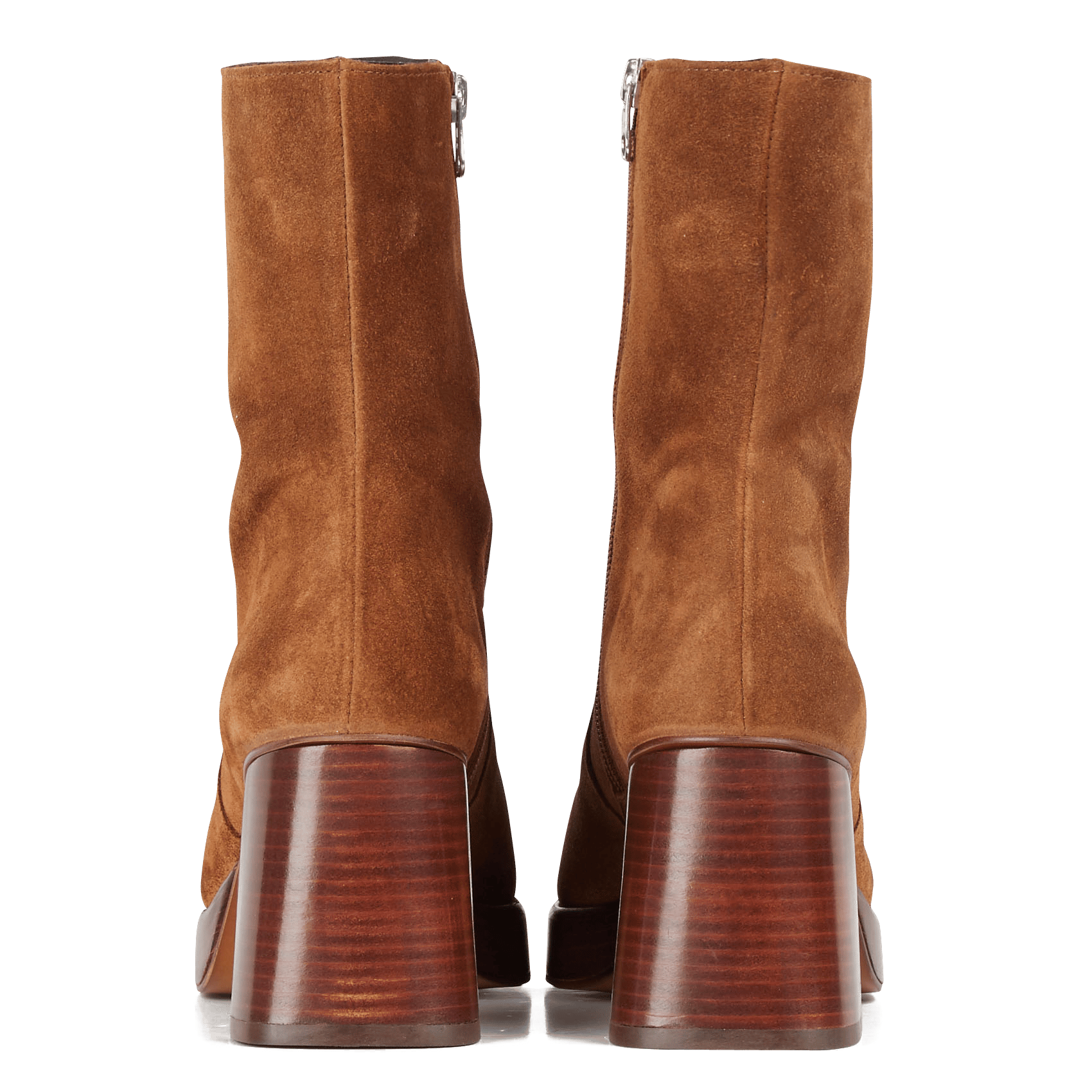 Leren Enkellaarzen Met Hoge Hak En Plateauzool Cognac Jonak - Dames | Place  des Tendances