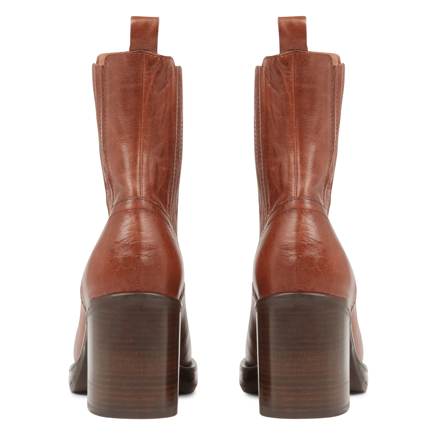 Leren Laarzen Met Brede Hak En Vierkante Neus Cognac Jonak - Dames | Place  des Tendances