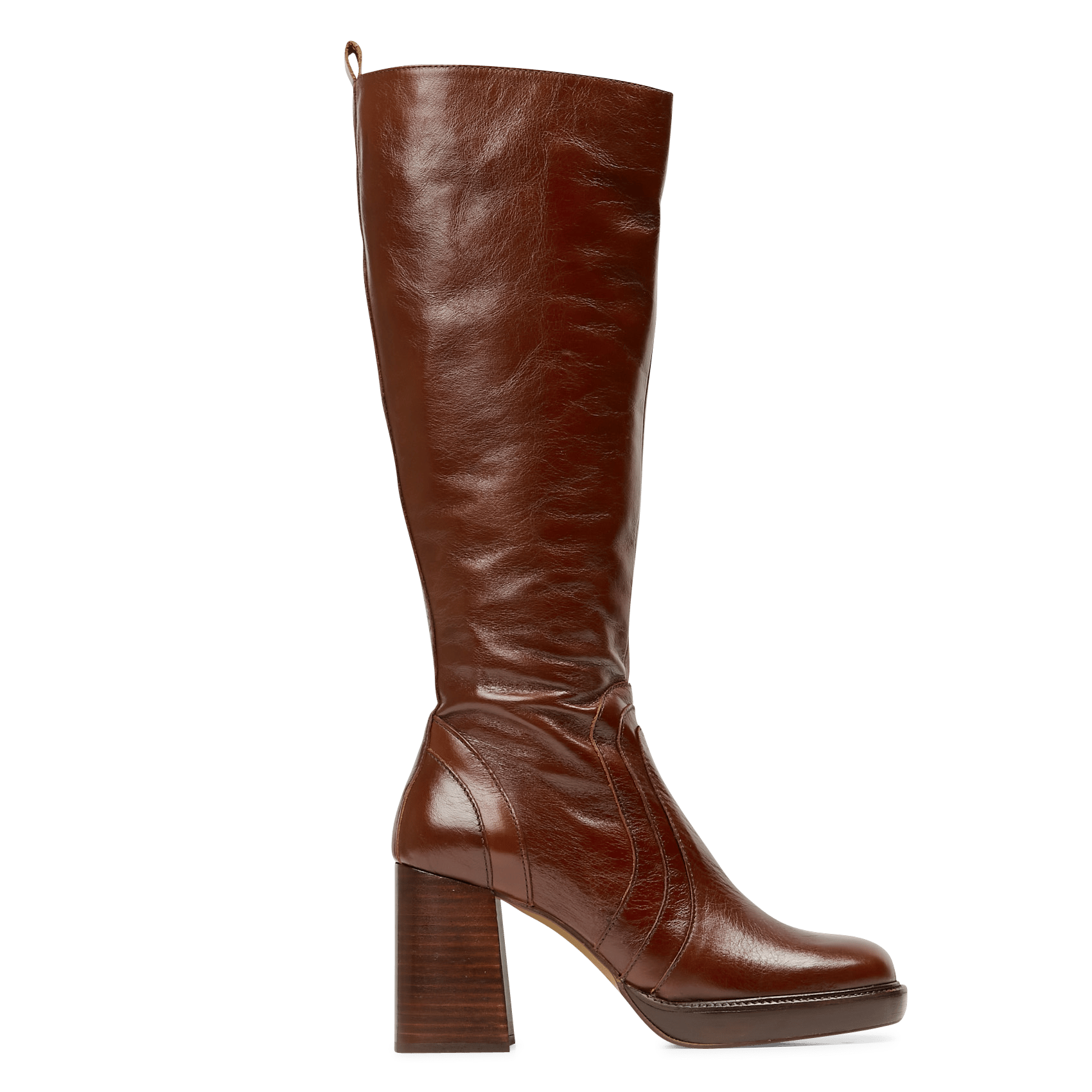 Leren Laarzen Met Hak Marron Jonak - Dames | Place des Tendances