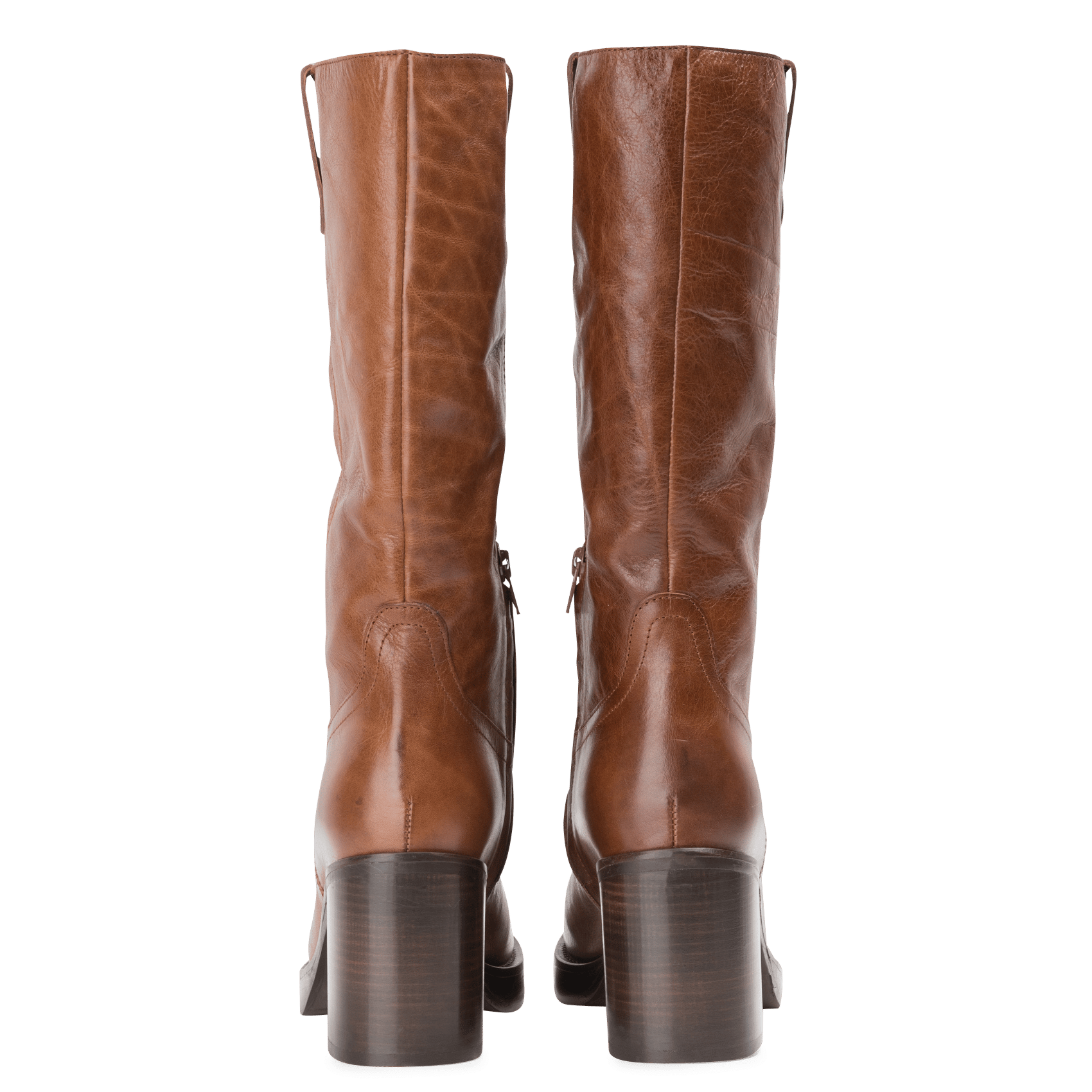 Sale Leren Laarzen Met Hak Cognac Jonak - Dames | Place des Tendances