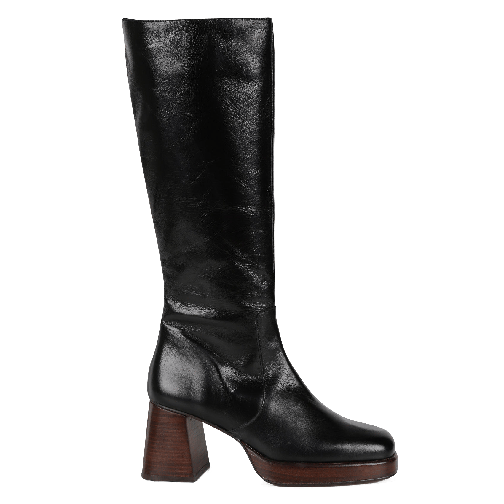 Leren Laarzen Met Vierkante Neus En Hoge Hak Noir Jonak - Dames | Place des  Tendances