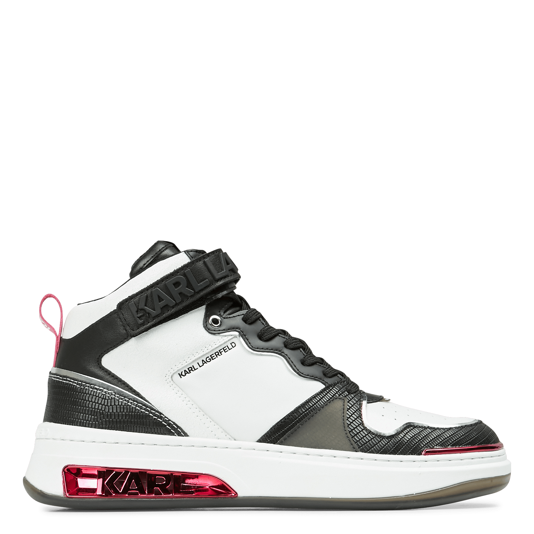Hoge, Leren Sneakers White Lthr W/black Karl Lagerfeld - Dames | Place des  Tendances