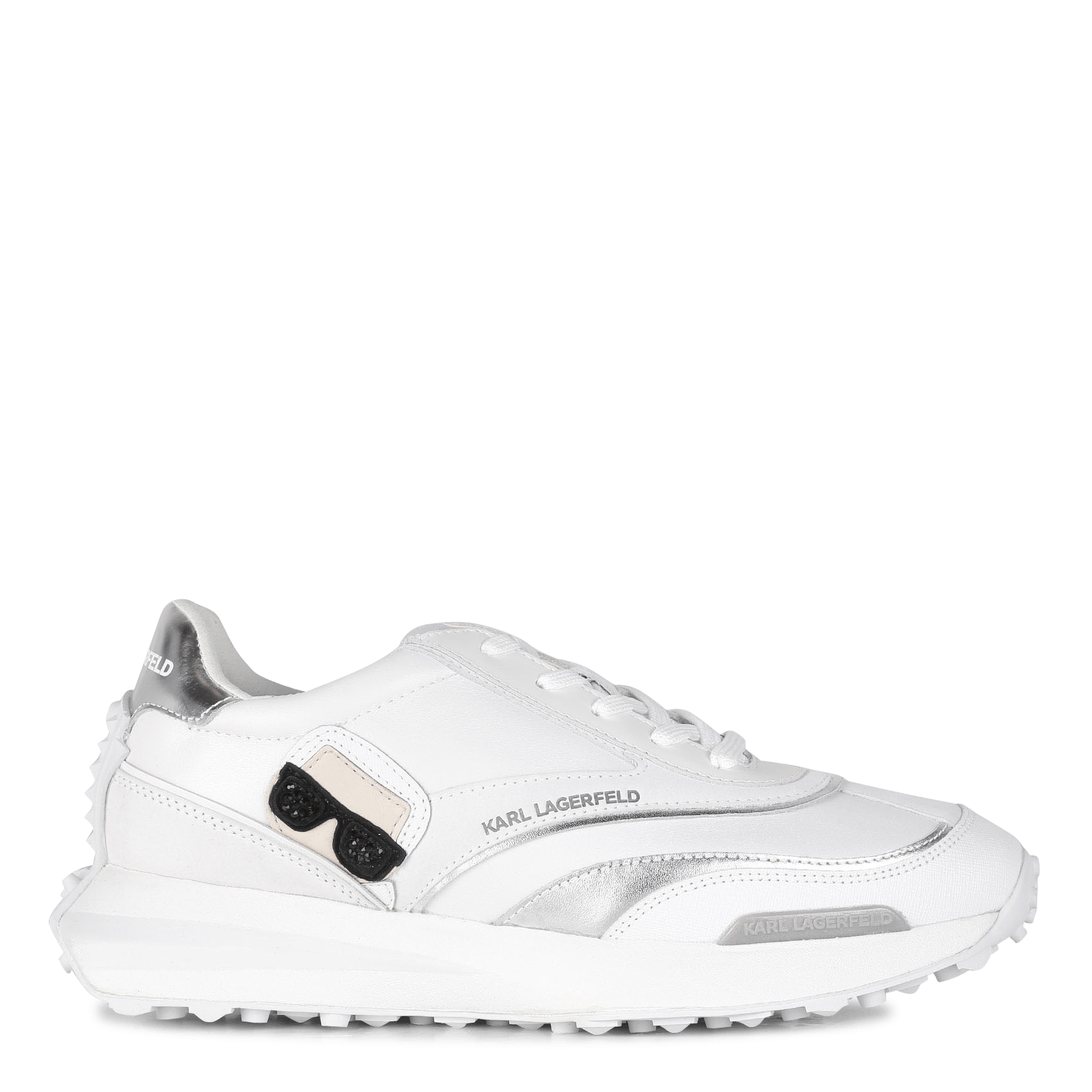 Sale Lage Sneakers Met Leer White Lthr W/silver Karl Lagerfeld - Dames |  Place des Tendances