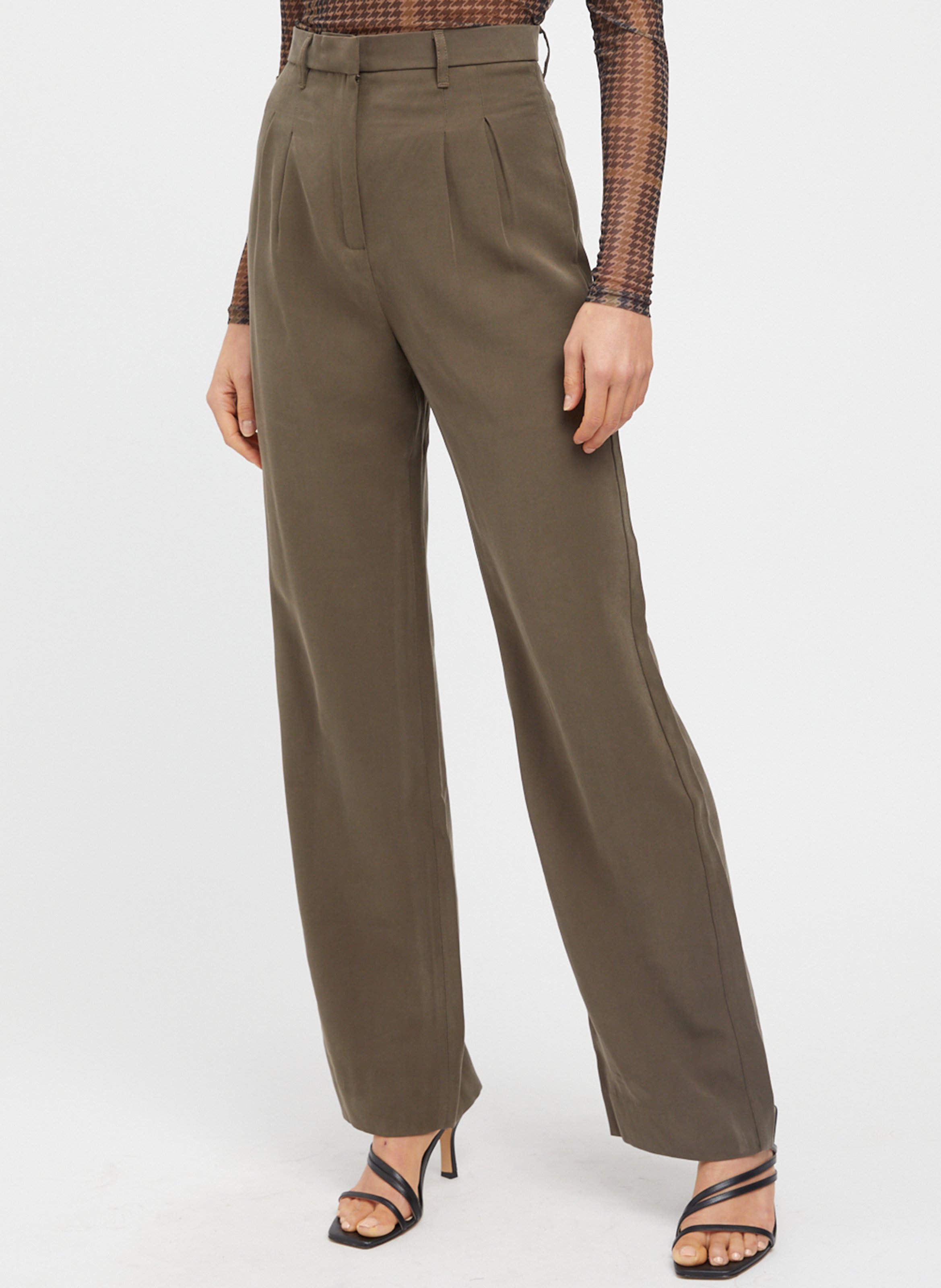 Wijde Broek Met Hoge Taille Kaki Kookai - Dames | Place des Tendances