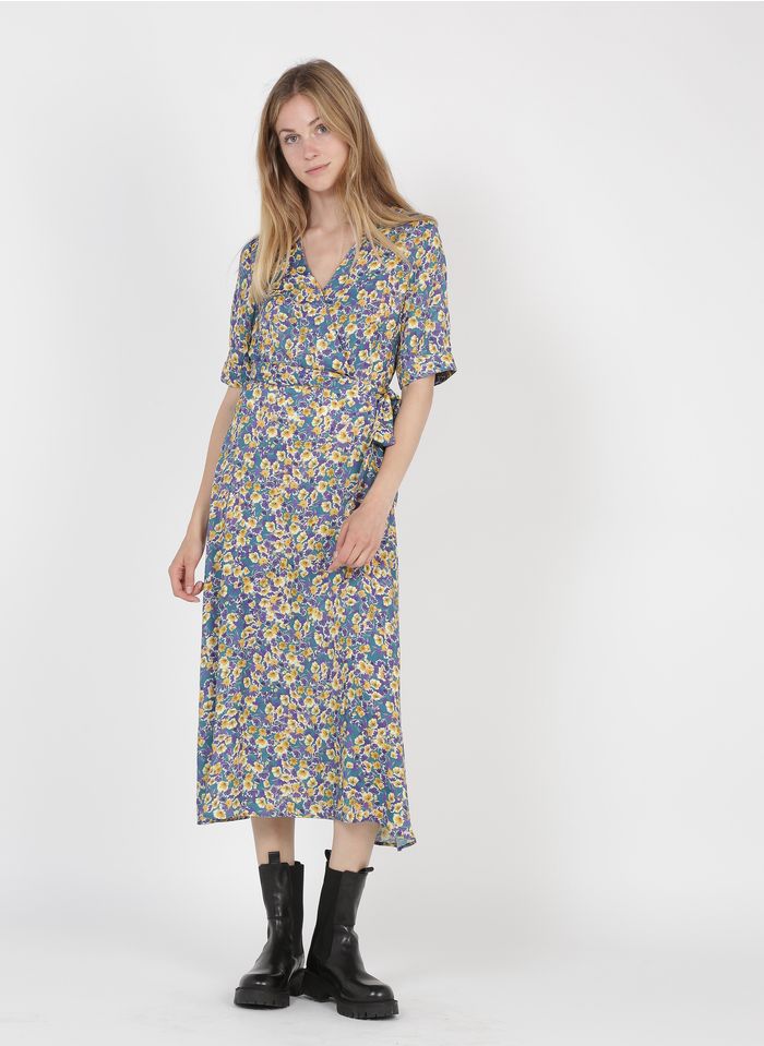 LA FEE MARABOUTEE Halflange jurk met overslag en print 