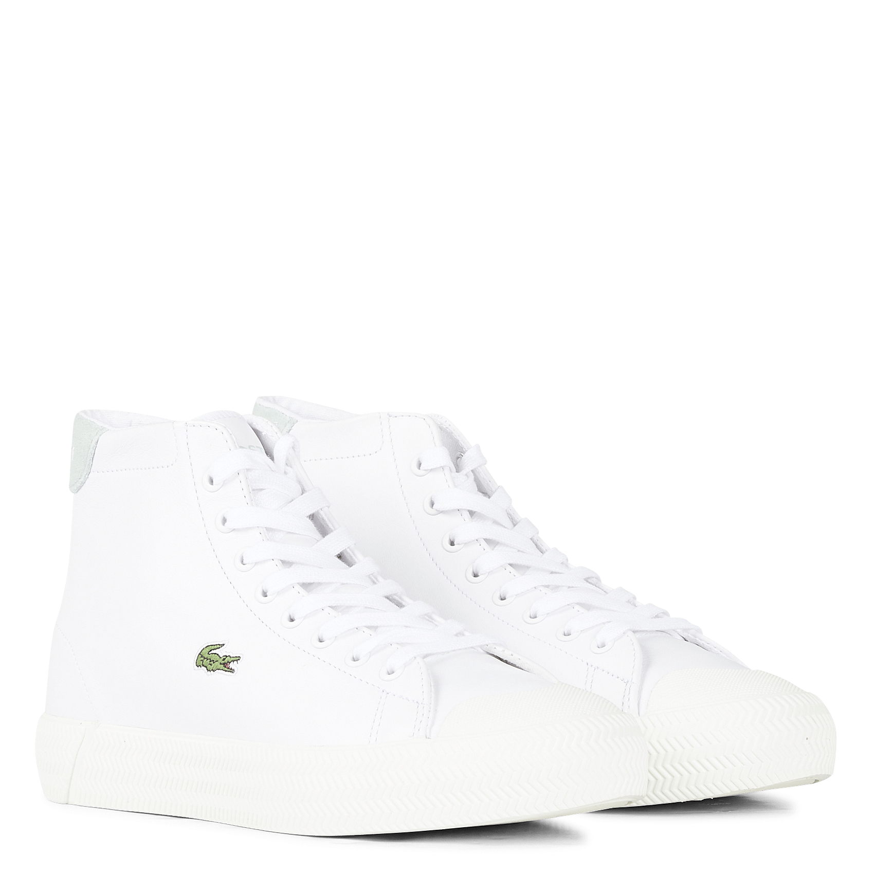 Sale Hoge, Leren Sneakers Wht/lt Grn Lacoste - Dames | Place des Tendances
