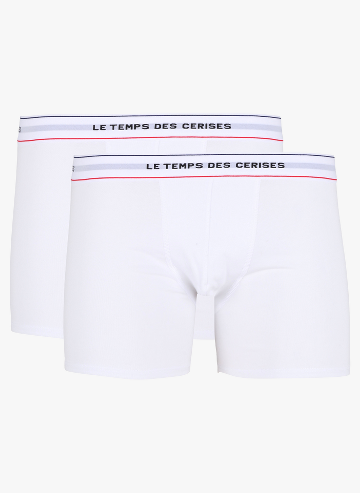 LE TEMPS DES CERISES Setje met 2 katoenen boxershorts | Wit