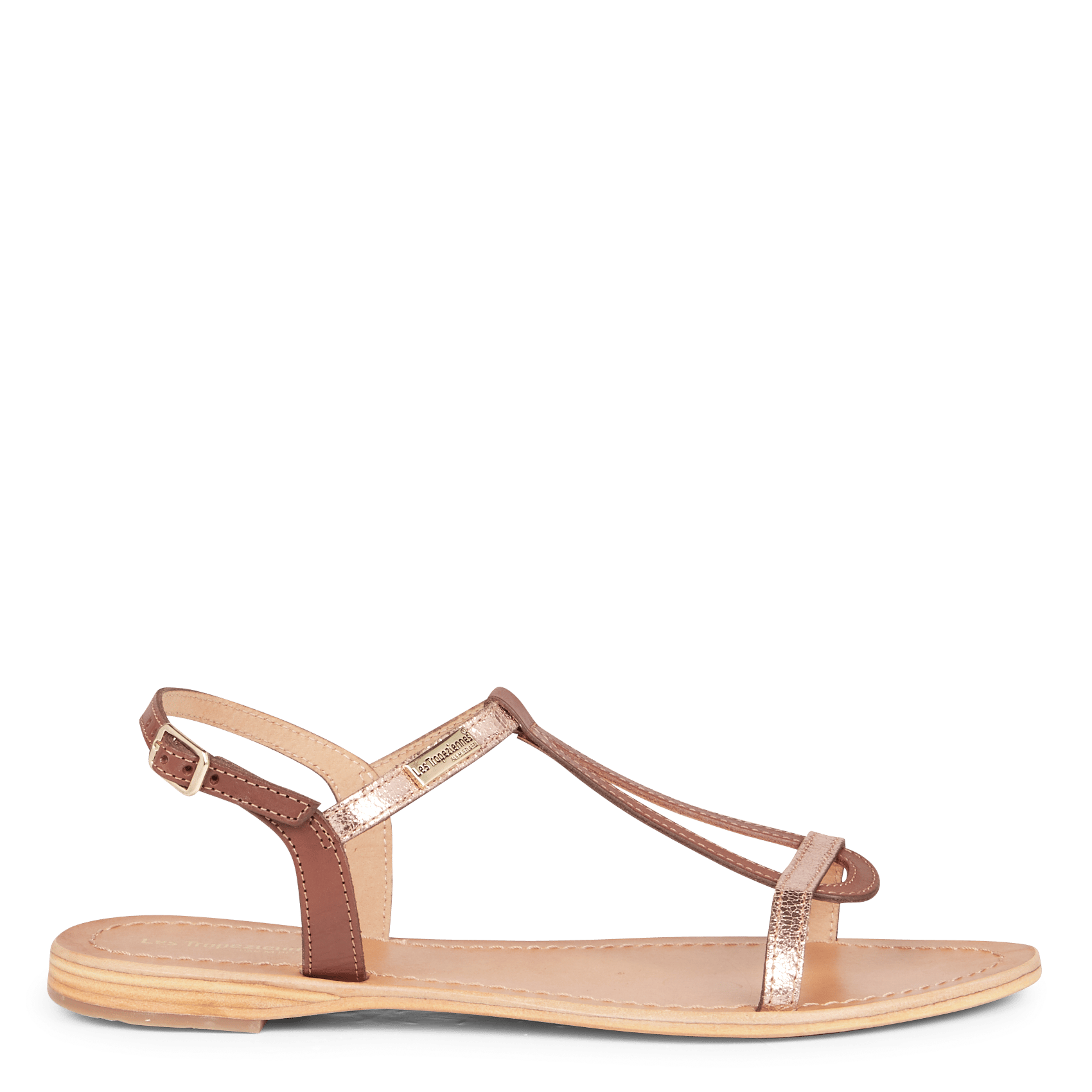 Glanzende, Leren, Platte Sandalen Rose/tan Les Tropeziennes Par M.belarbi -  Dames | Place des Tendances