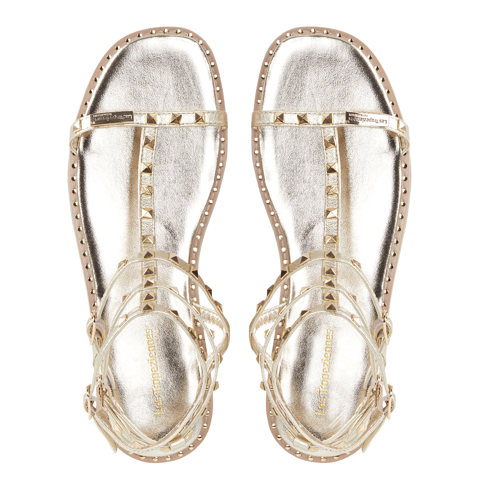 Platte, Leren Sandalen Met Studs Or Les Tropeziennes Par M.belarbi - Dames  | Place des Tendances
