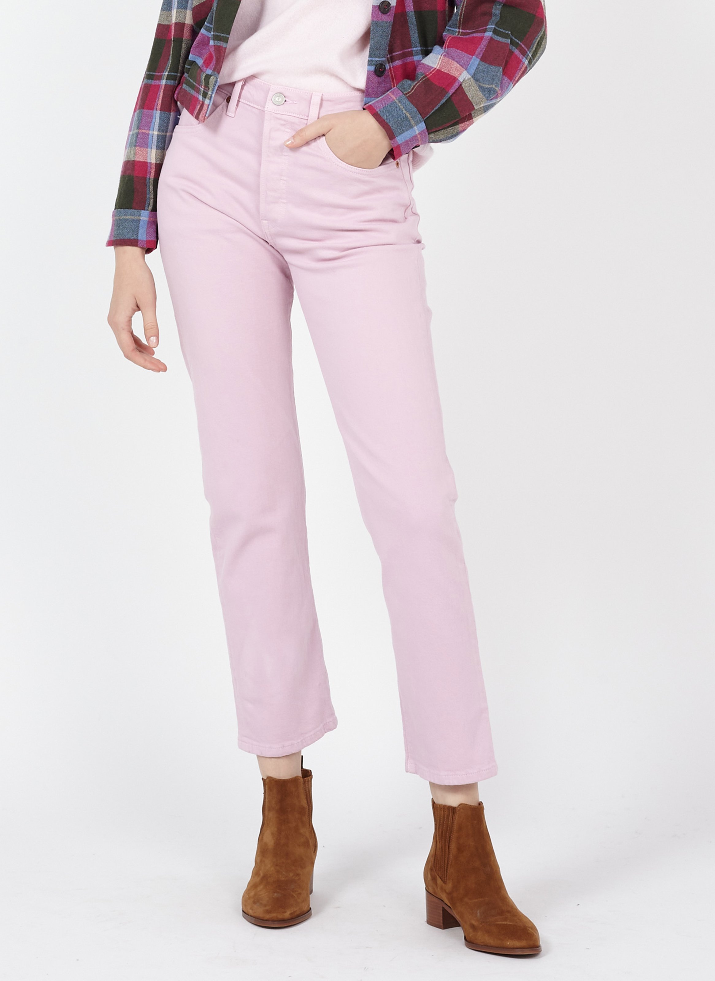 Sale 501 Cropped Jeans Rouge Levi's - Dames | Place des Tendances