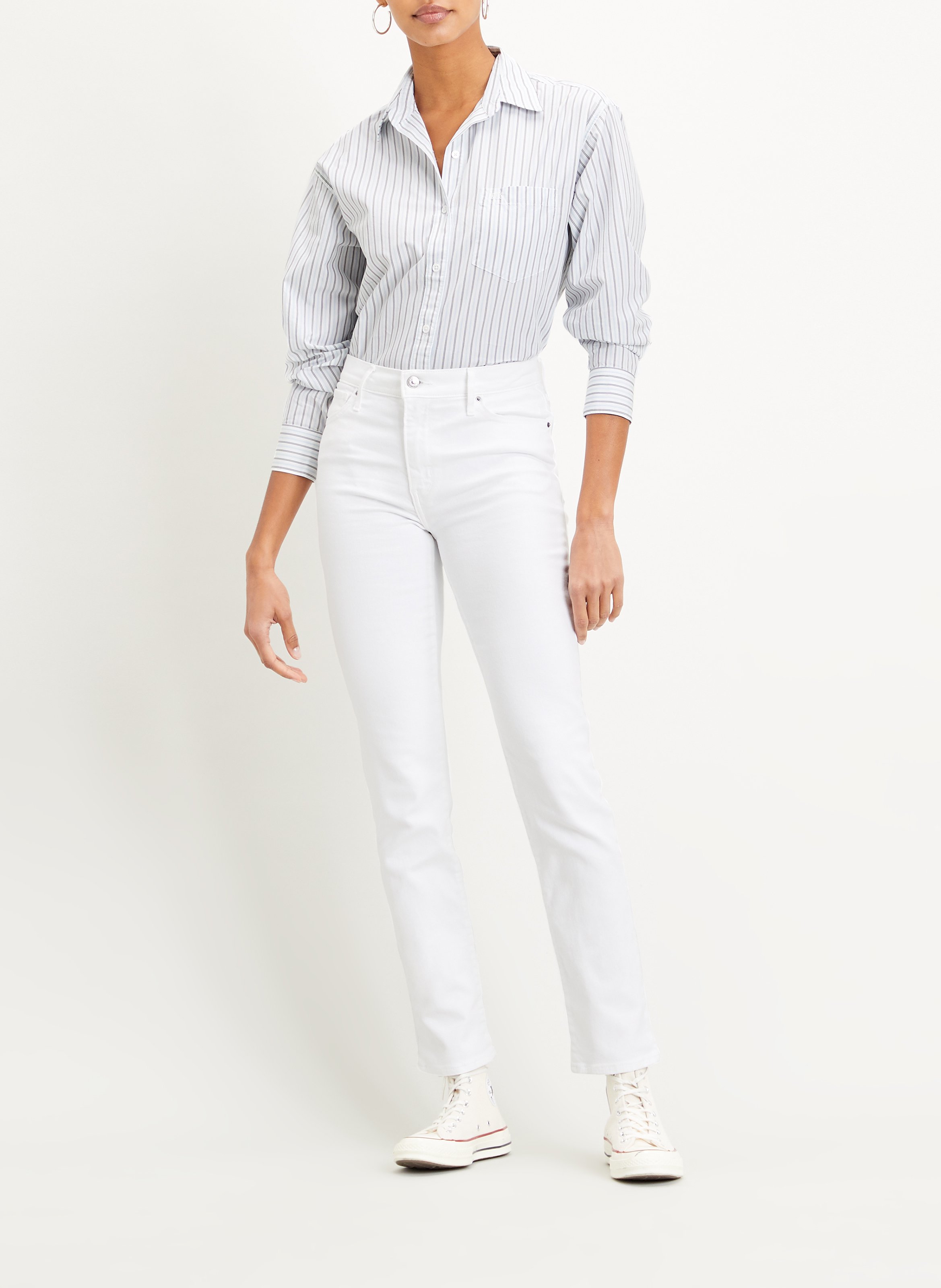 Sale Straight-fit Jeans Van Katoenmix Met Hoge Taille Western White Levi's  - Dames | Place des Tendances