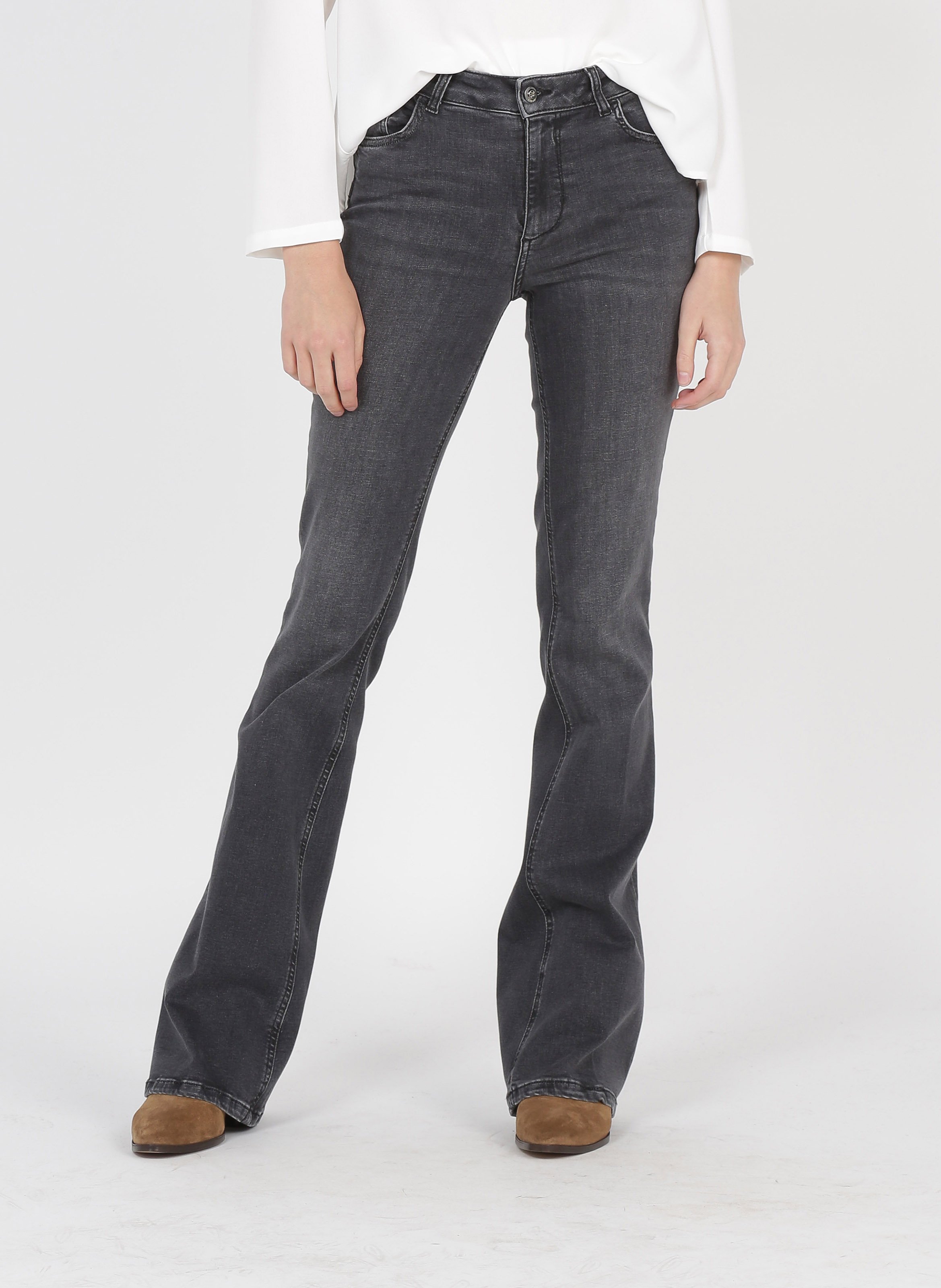 Flared Jeans Met Hoge Taille Denim Dark Grey Wash Liu Jo - Dames | Place  des Tendances