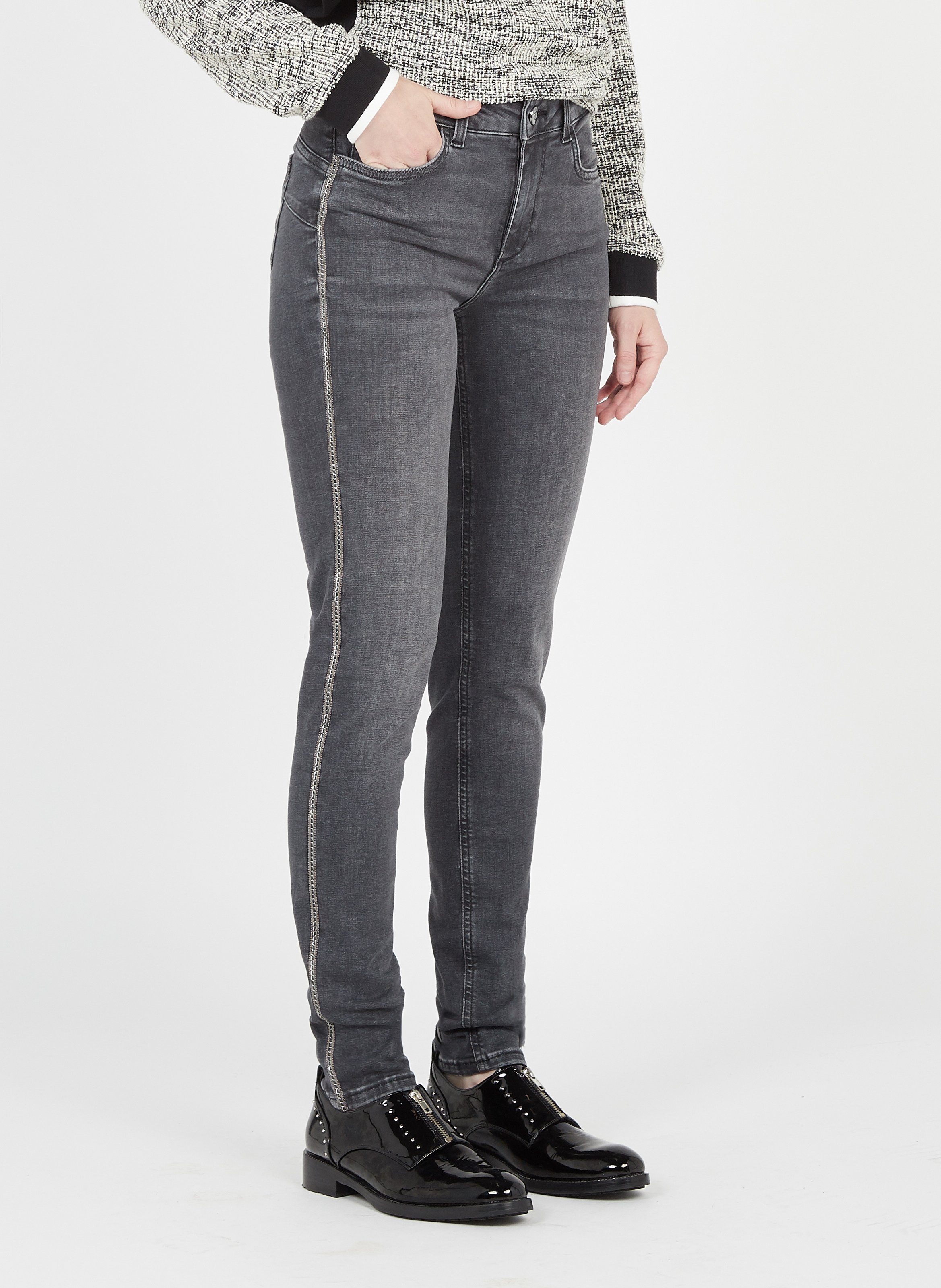Skinny Jeans Met Bottom-upeffect Denim Dark Grey Wash Liu Jo - Dames |  Place des Tendances