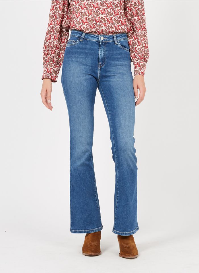 MAISON 123 Ecologische flared jeans met 5 zakken Jeans verschoten