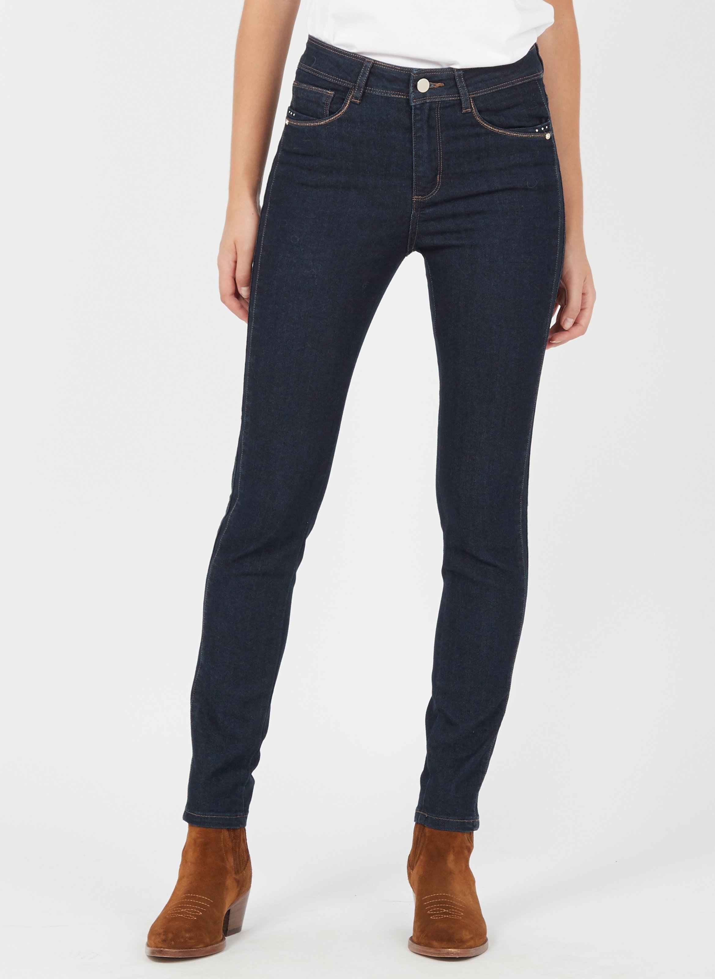 Slim-fit Jeans Met Hoge Taille Rinse Maison 123 - Dames | Place des  Tendances