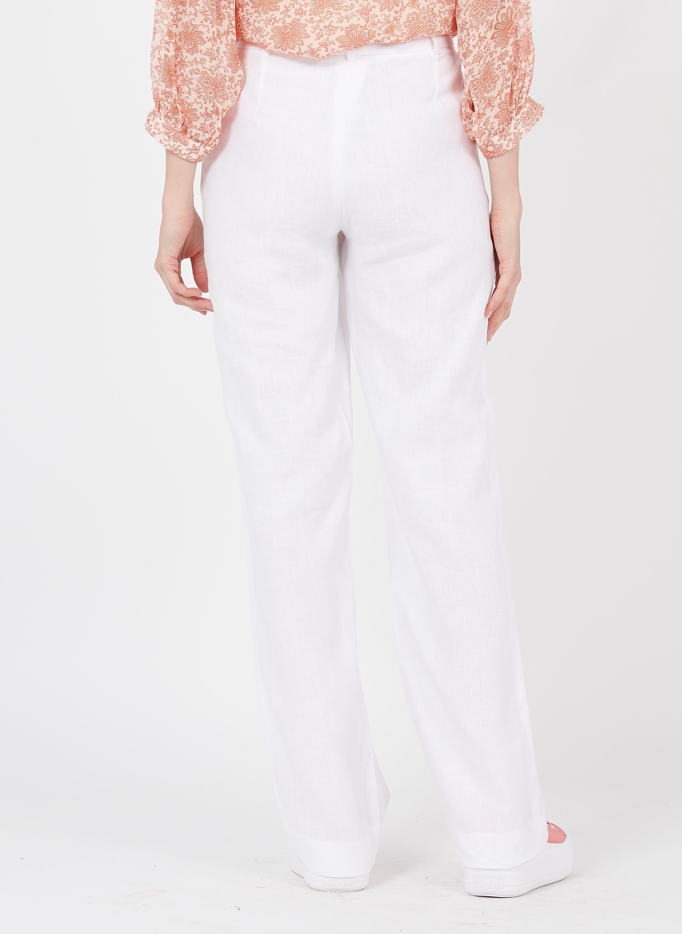 Wijde, Linnen Broek Met Hoge Taille Blanc Maison 123 - Dames | Place des  Tendances
